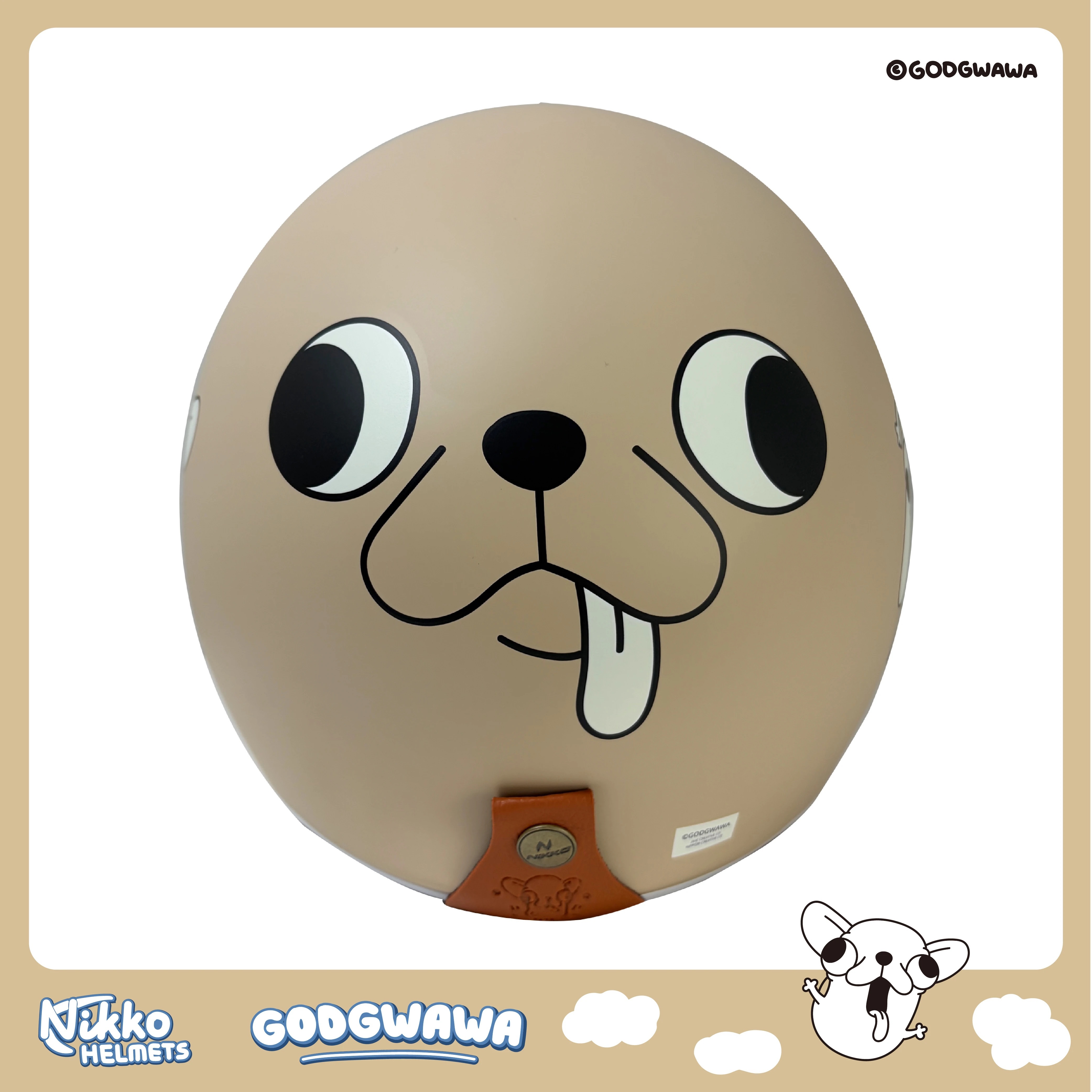 NIKKO N401 Godgwawa 飛天小吉 夜光 泥吉 消光棕 復古帽 3/4罩 安全帽