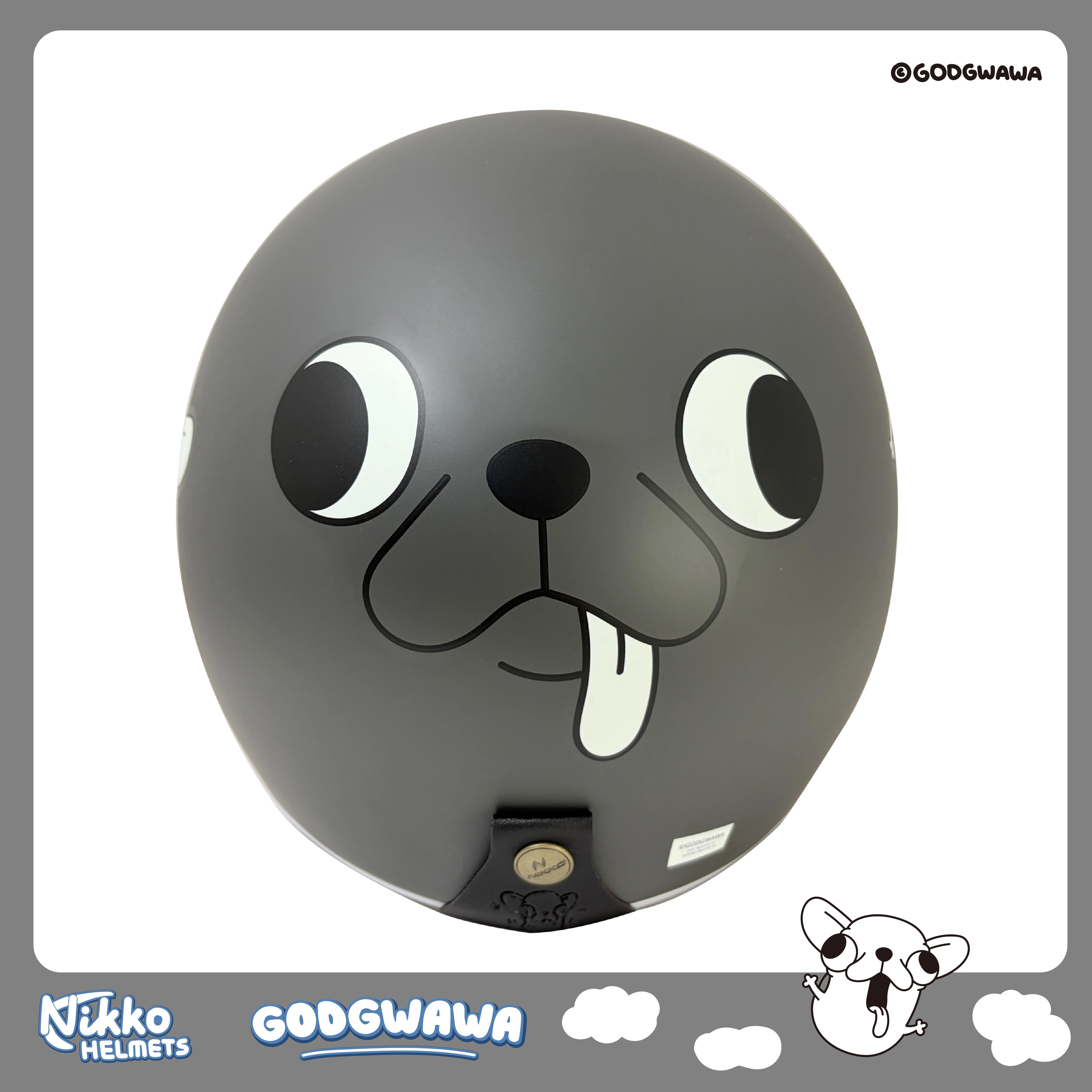 NIKKO N401 Godgwawa 飛天小吉 夜光 大碳吉 消光深灰 復古帽 3/4罩 安全帽