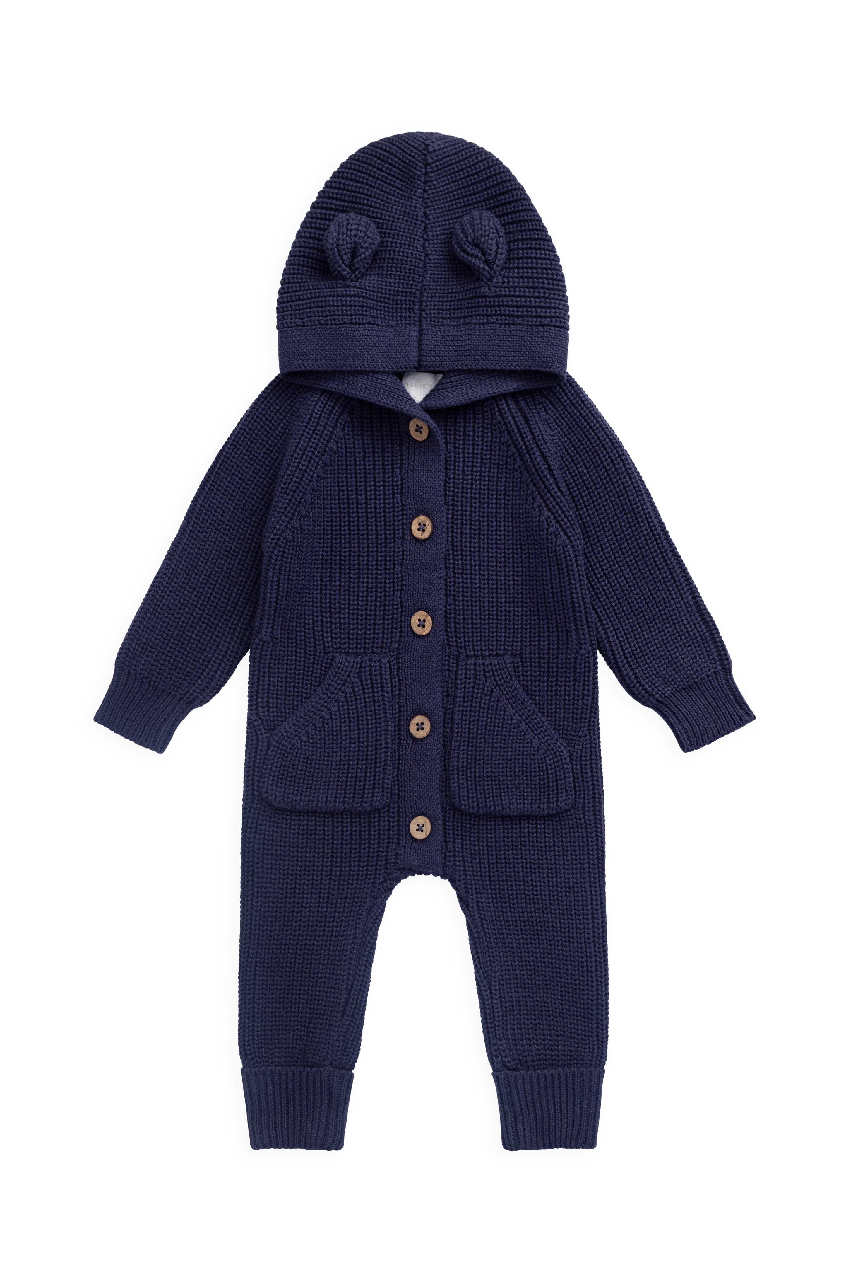 【預購】JAMIE KAY -Bear Knit Onepiece（Marine）