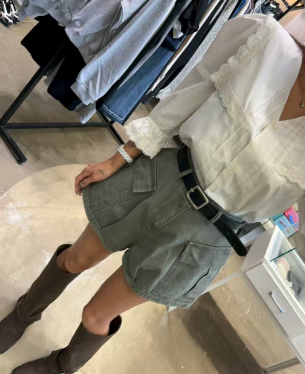 方領片七分襯衫