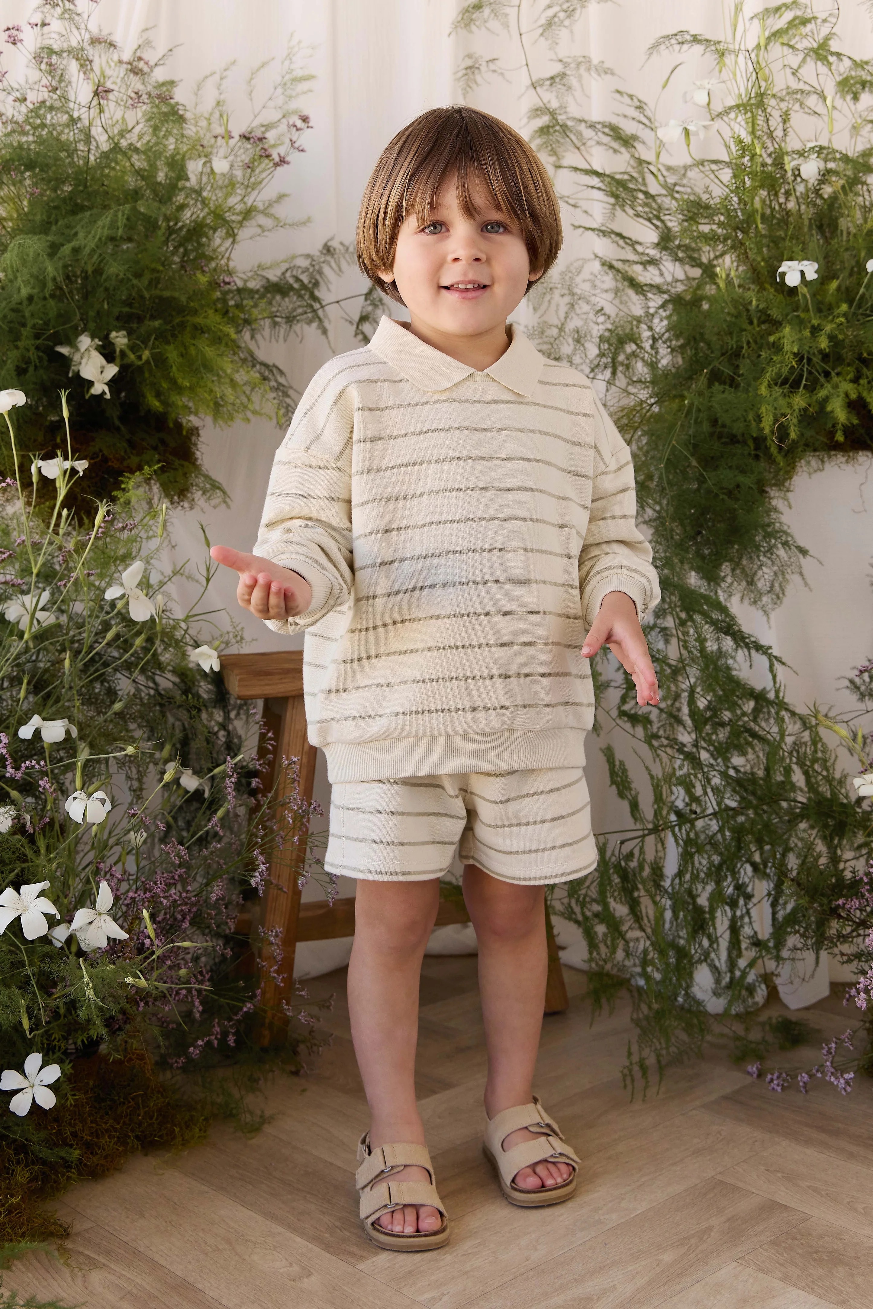 【預購】JAMIE KAY -Benedict Sweatshirt（Horizon Stripe Lichen/Cloud）