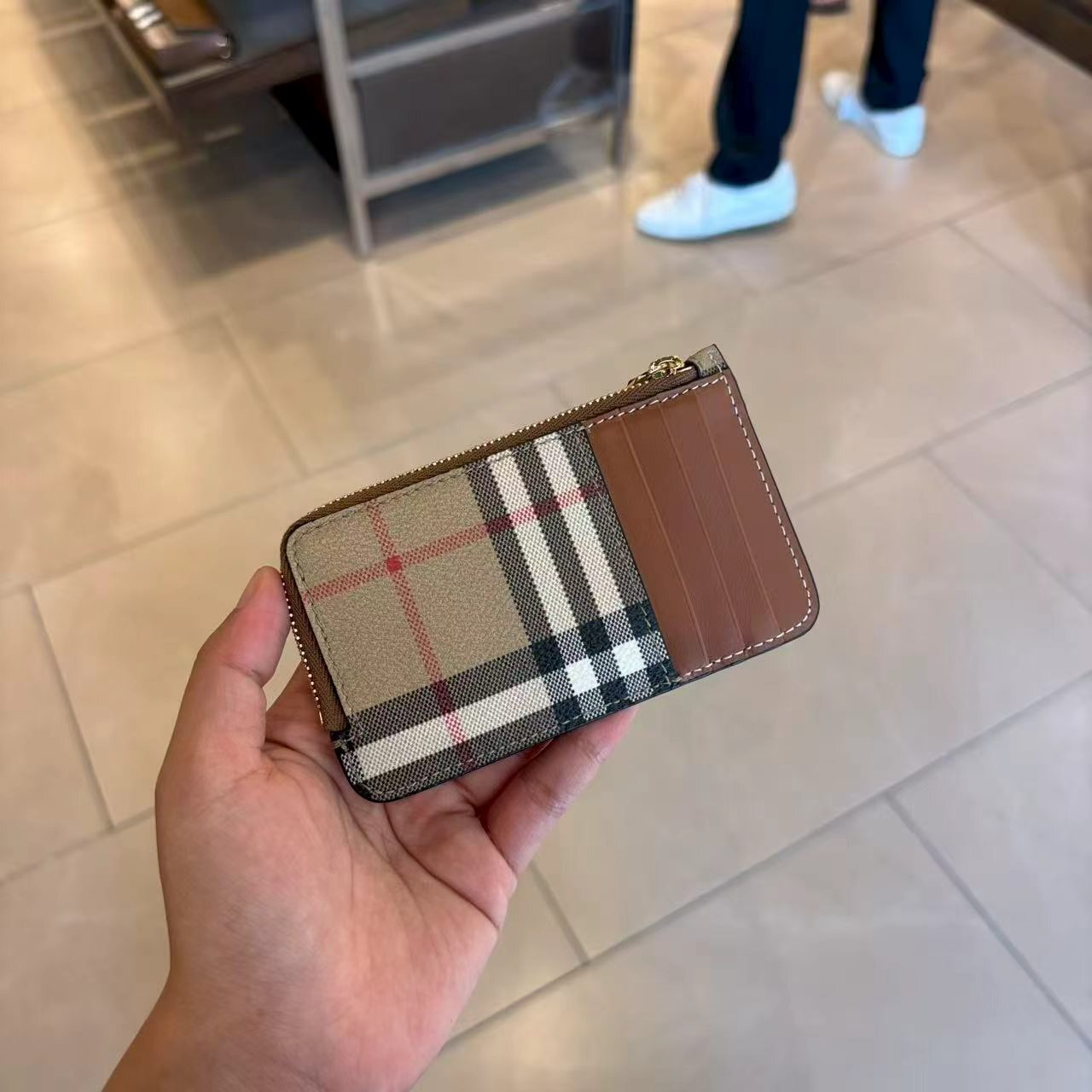 【預購】Burberry H082110 Somerset 經典格紋拼接卡包