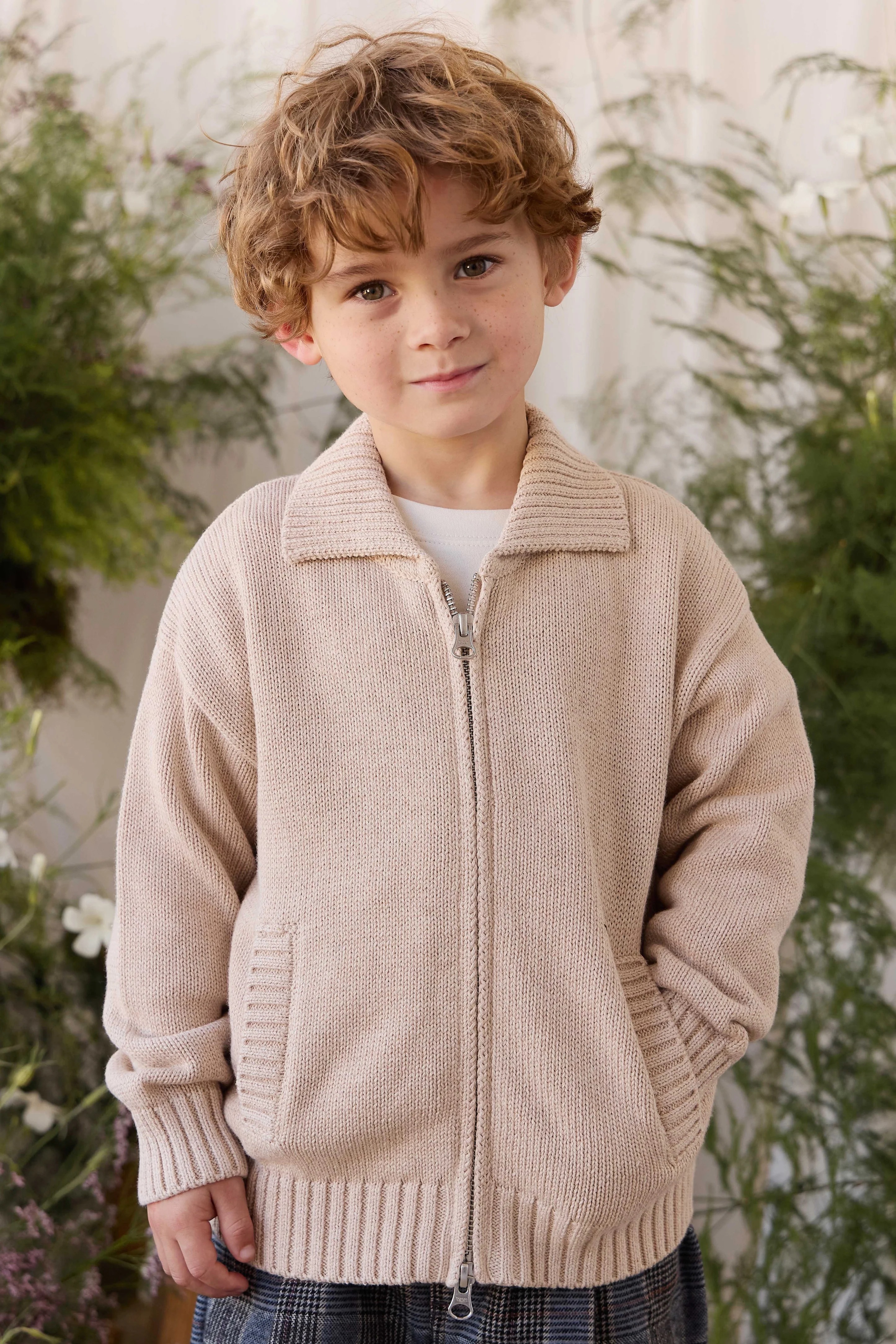 【預購】JAMIE KAY -Charlie Zip-Up Cardigan（Wheat）