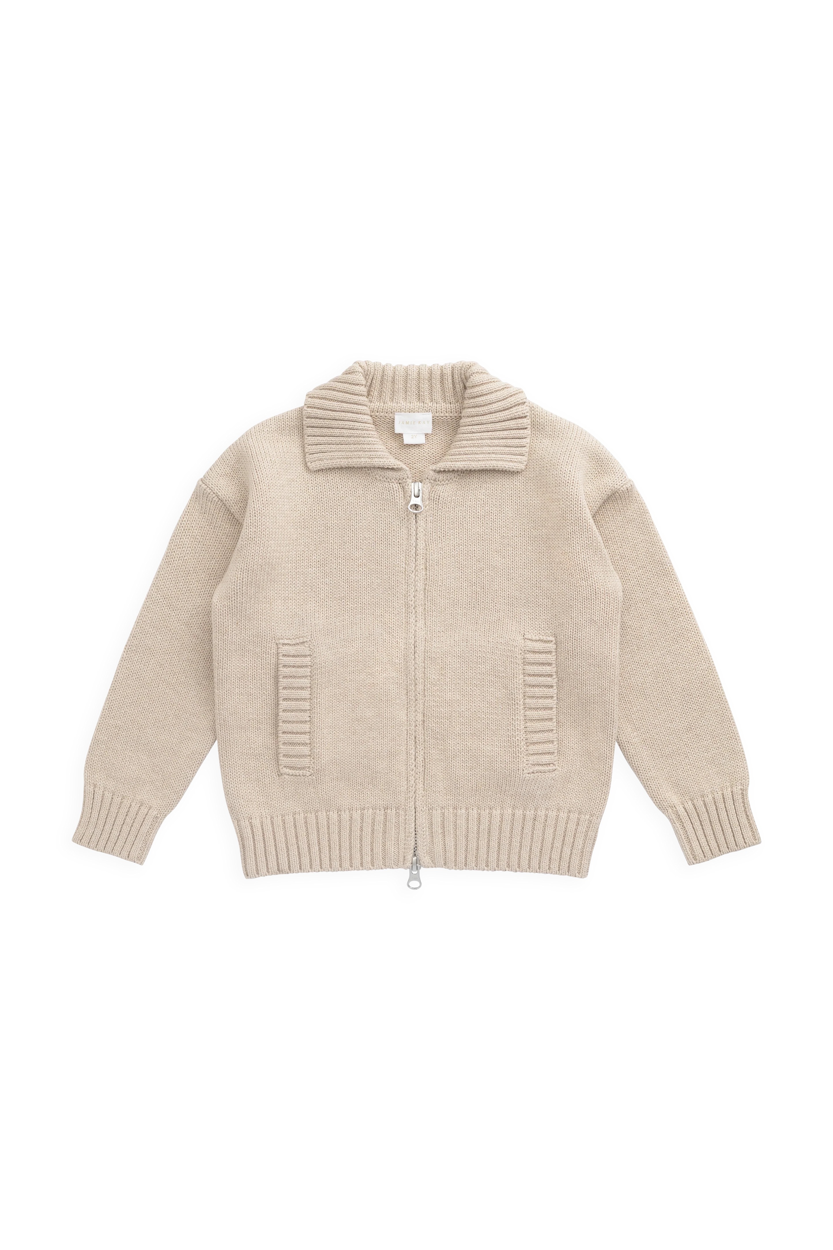 【預購】JAMIE KAY -Charlie Zip-Up Cardigan（Wheat）