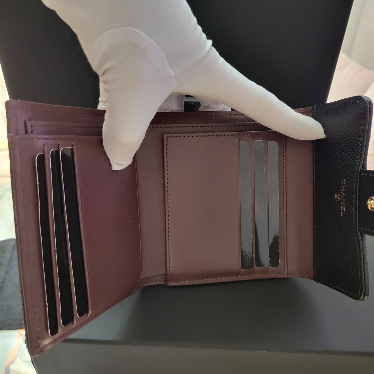 CHANEL AP0231 SHORT WALLET BLACK GOLD CAVIAR HARDWARE 短銀包 黑色 金扣 牛皮