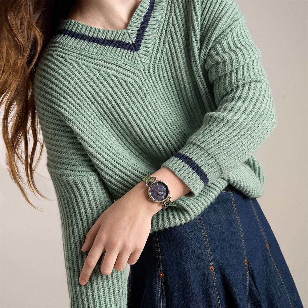 Tillie 鑲鑽珍珠母貝優雅女錶 金色/銀色不鏽鋼錶帶 36 MM BQW8066