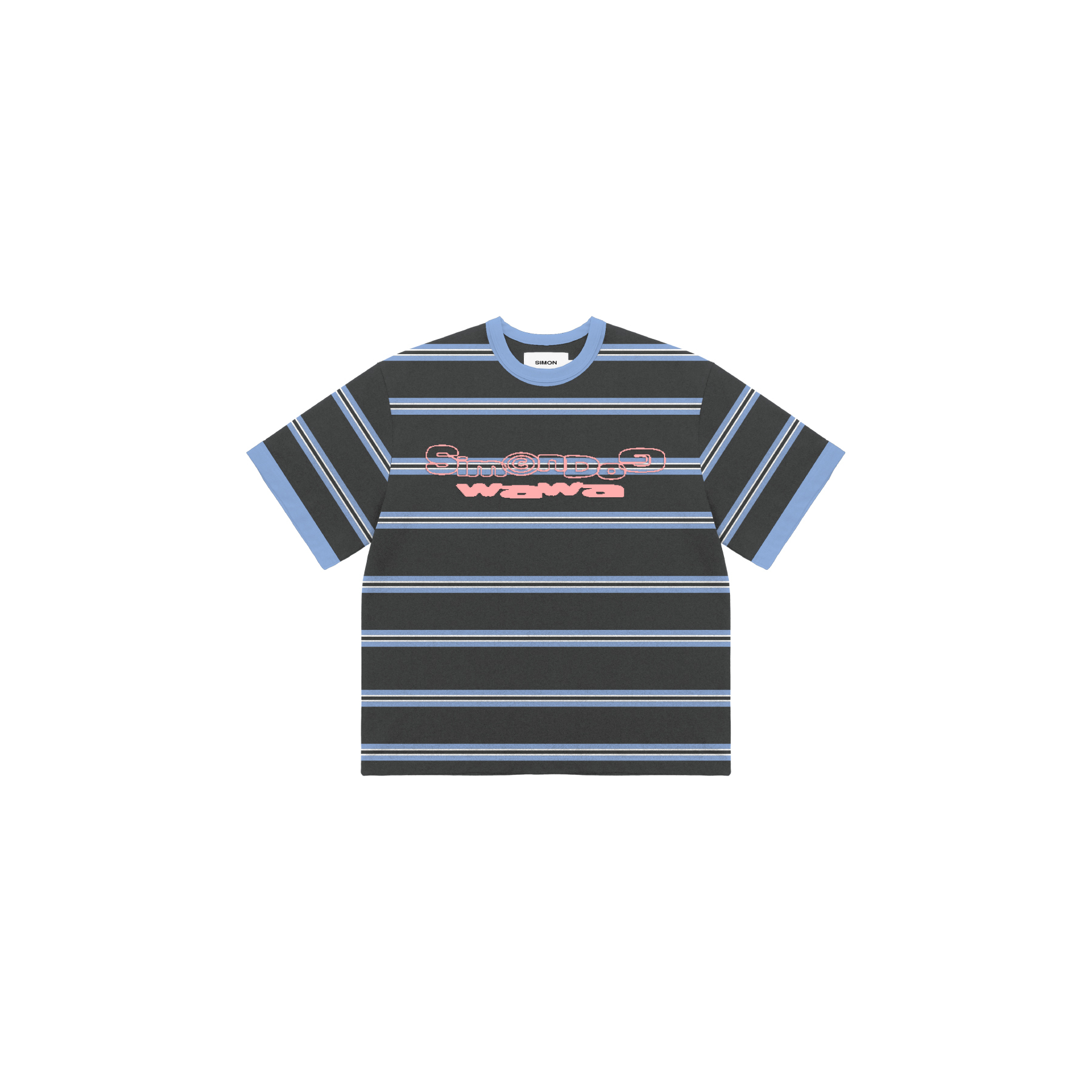 變種吉娃娃 x SIMON GW-S-2601 條紋圓領 LOGO 短T