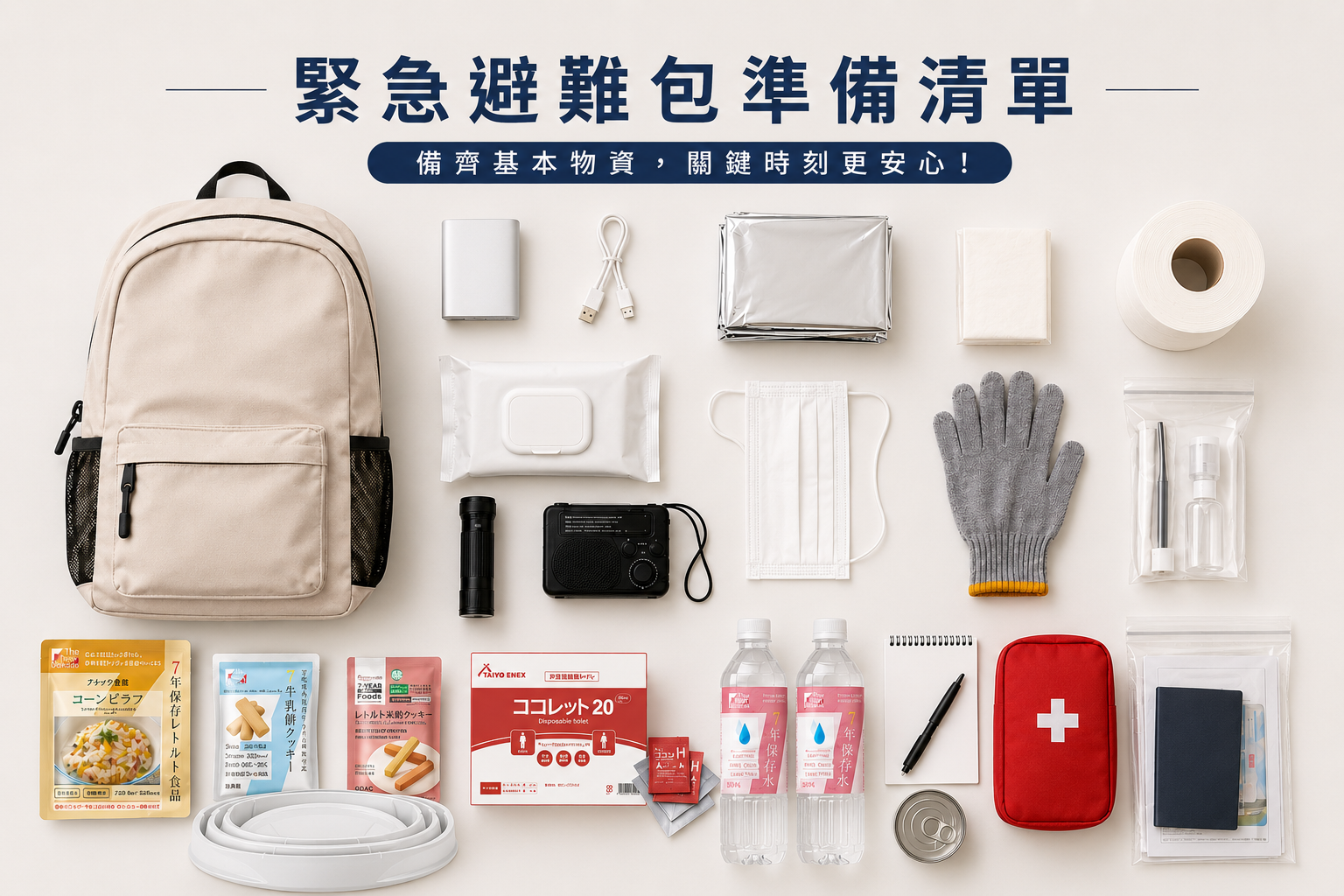 最新緊急避難包準備清單