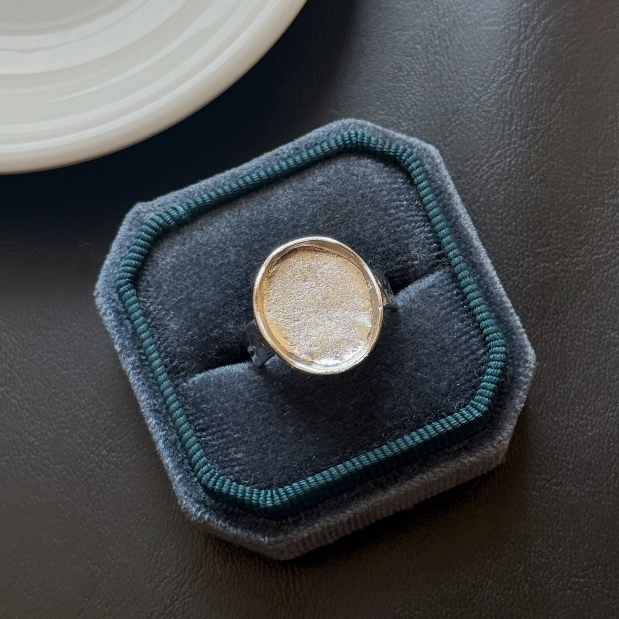 [原石] 銅戒 DIY戒指 適合 15x13 mm 水晶蛋面空拖