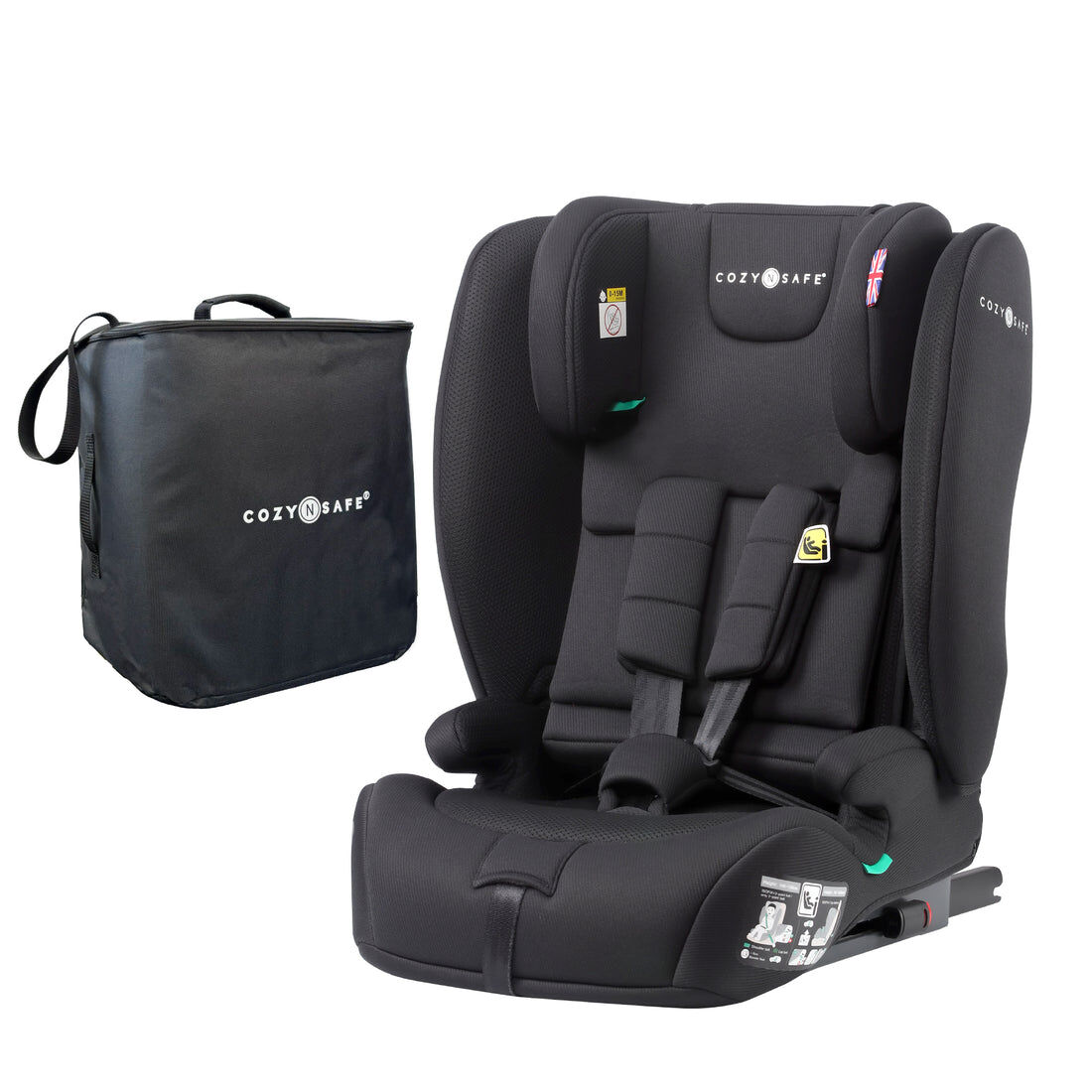 Cozy N Safe Cygnus i-Size 兒童汽車安全座椅（76–150cm，附旅行收納袋）15個月至12歲