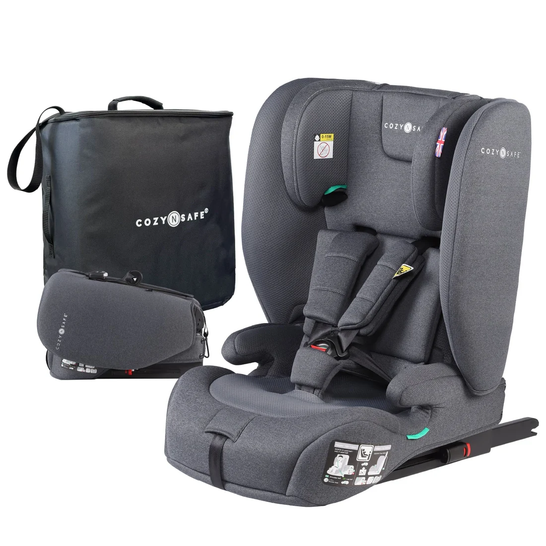 Cozy N Safe Cygnus i-Size 兒童汽車安全座椅（76–150cm，附旅行收納袋）15個月至12歲