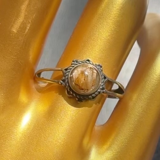 [原石] 金髮晶 925銀戒指