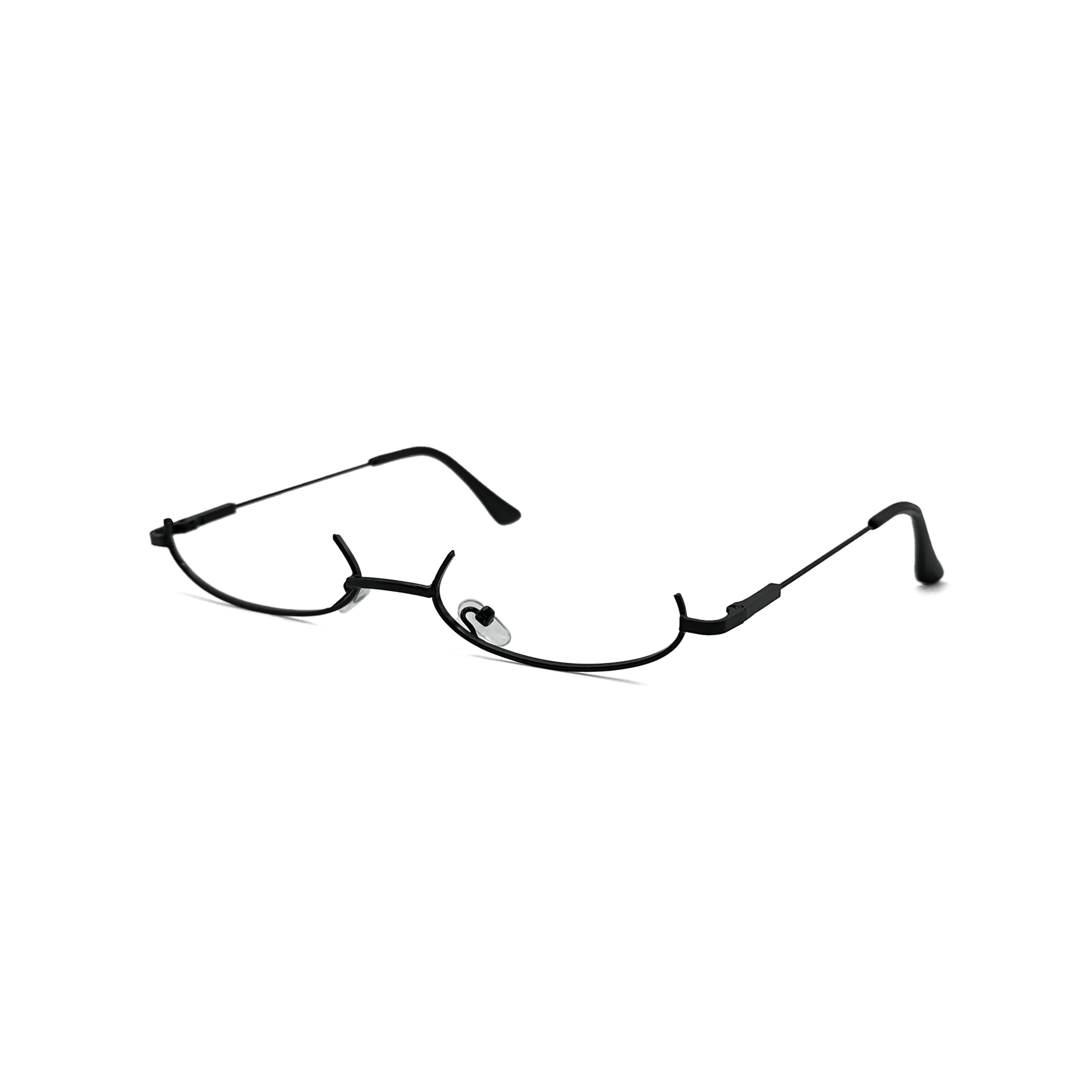 CHILL橢圓半框金屬眼鏡-黑(無鏡片)