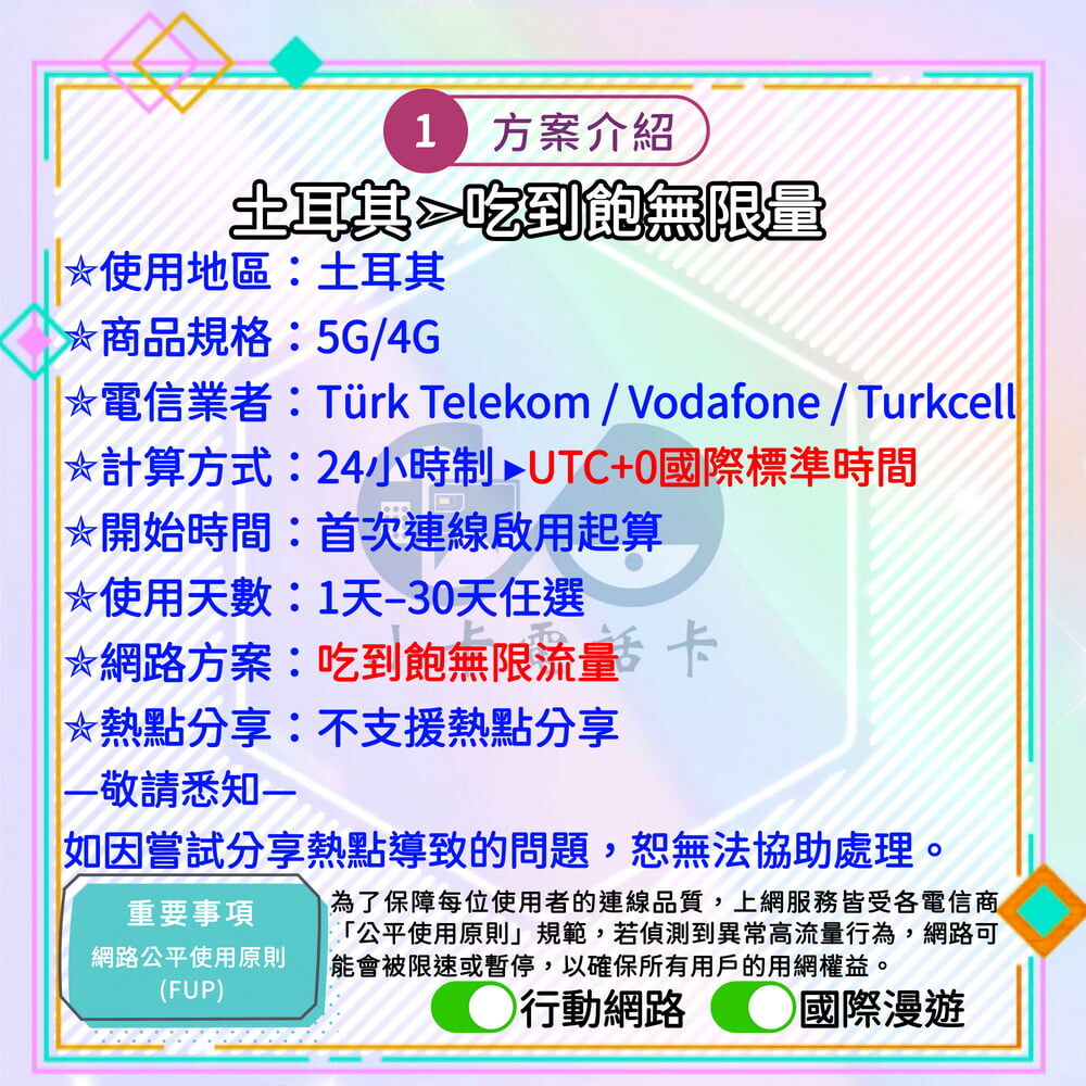【SIM卡】土耳其高速上網卡｜吃到飽與彈性多方案·APP友善〈隨插即用、簡易開通、熱點分享〉