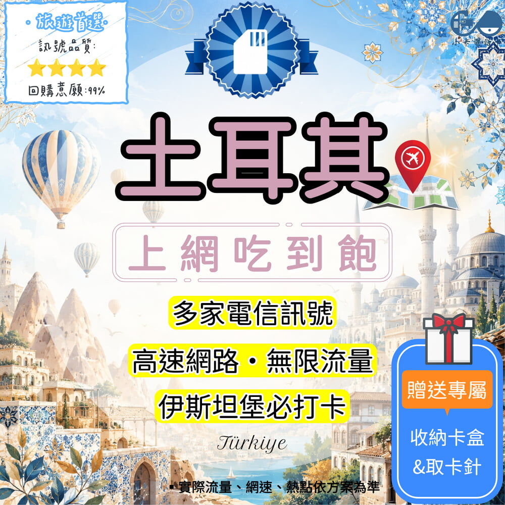 【SIM卡】土耳其高速上網卡｜吃到飽與彈性多方案·APP友善〈隨插即用、簡易開通、熱點分享〉