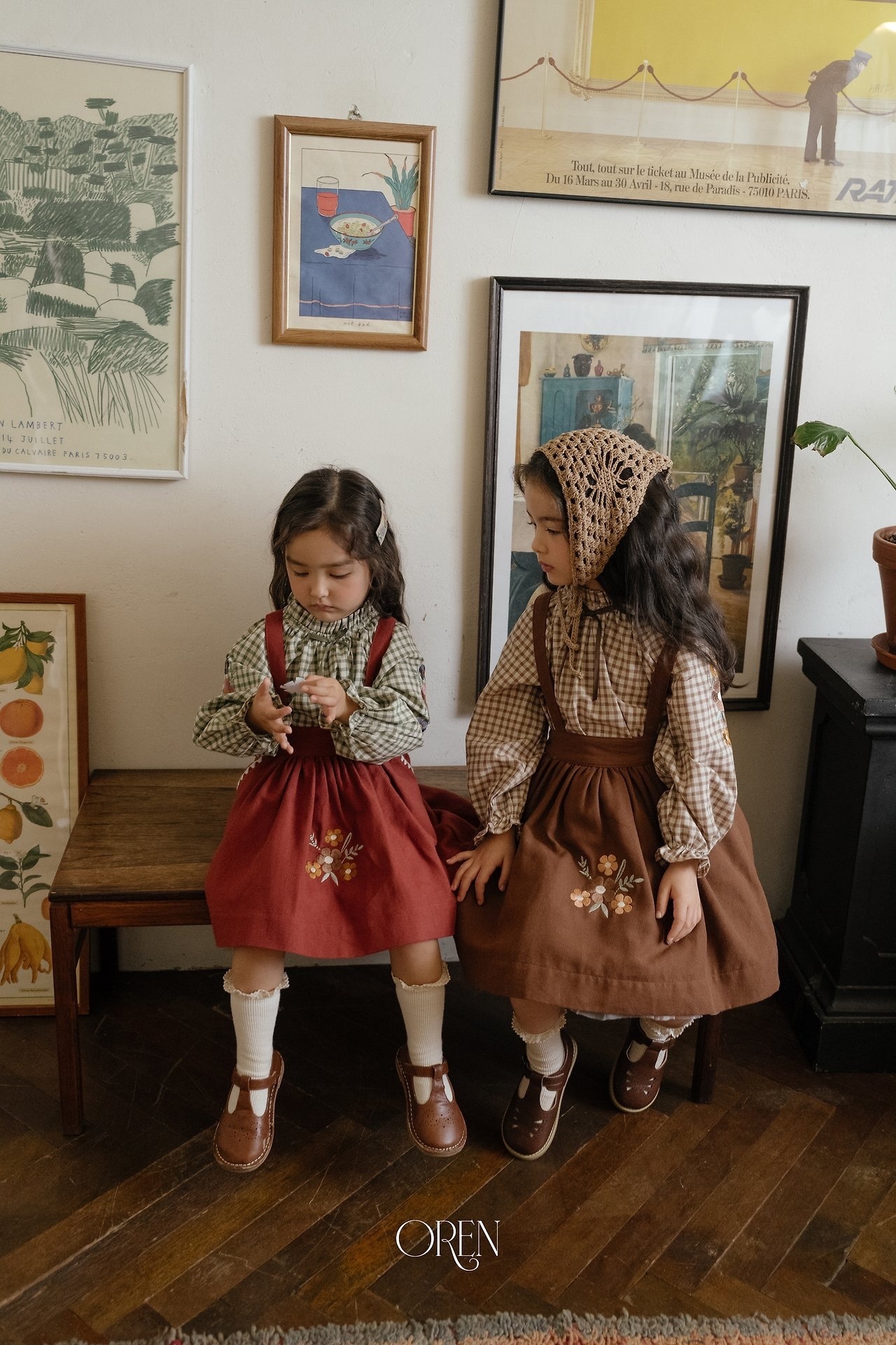 OREN Autumn Bloom Linen Skirt