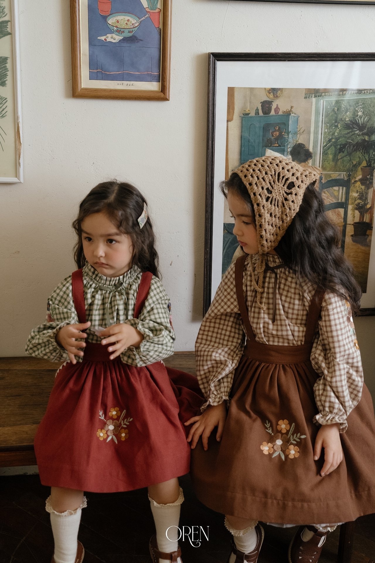 OREN Autumn Bloom Linen Skirt