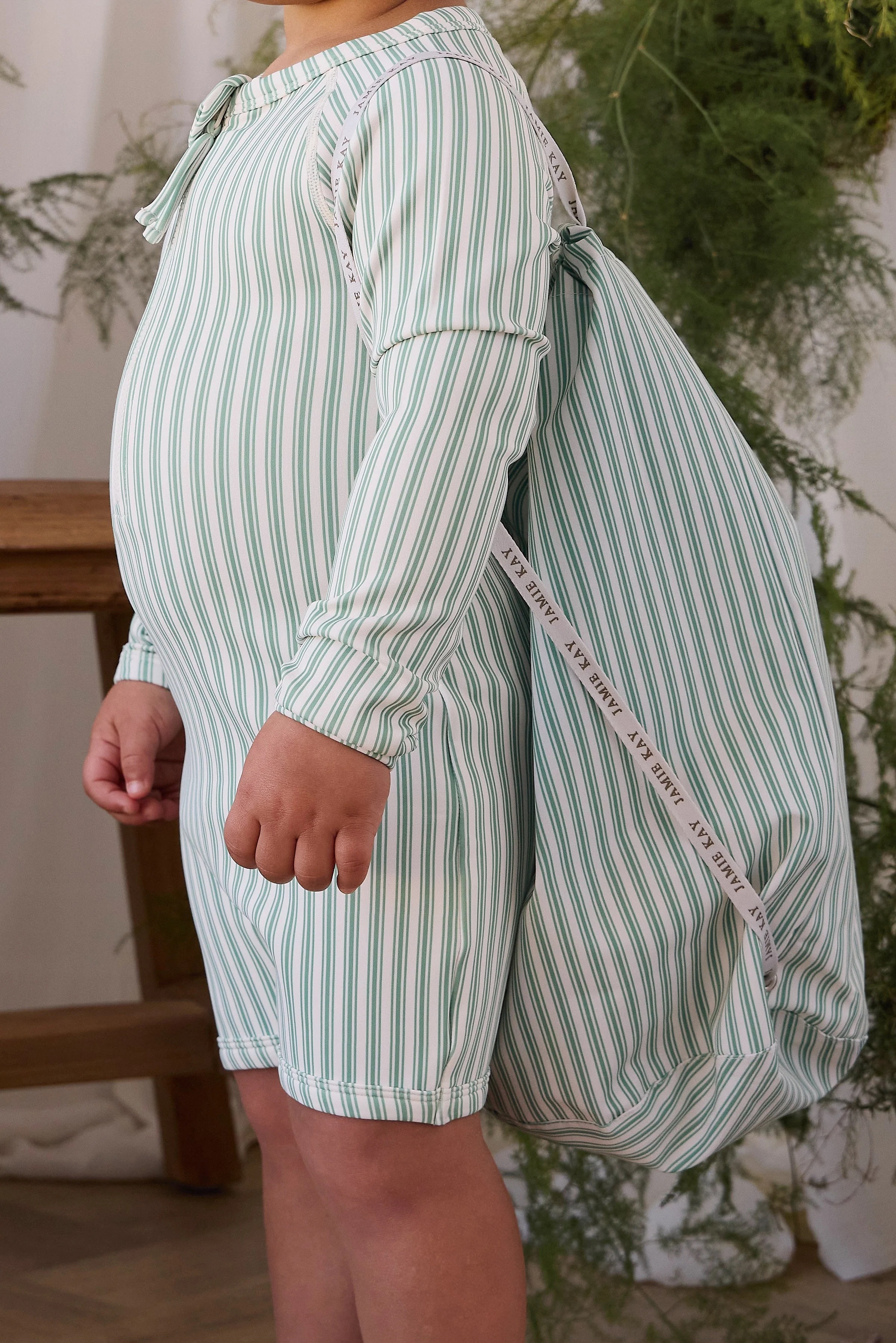 【預購】JAMIE KAY -Swim Bag（Variegated Stripe Snow Pea）