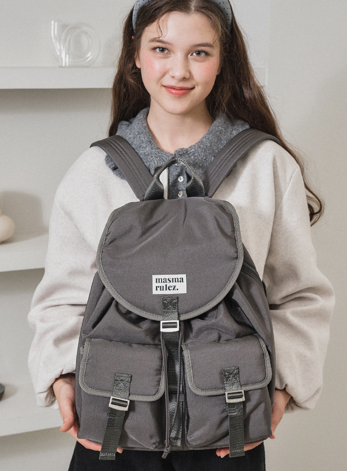 《韓國連線》MASMARULEZ Glossy belted Flap backpack