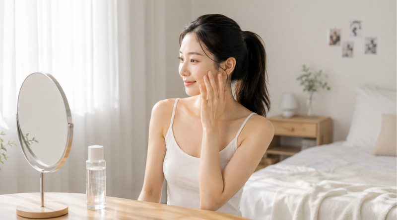 女生進行臉部保養，認識牛奶外泌體保養