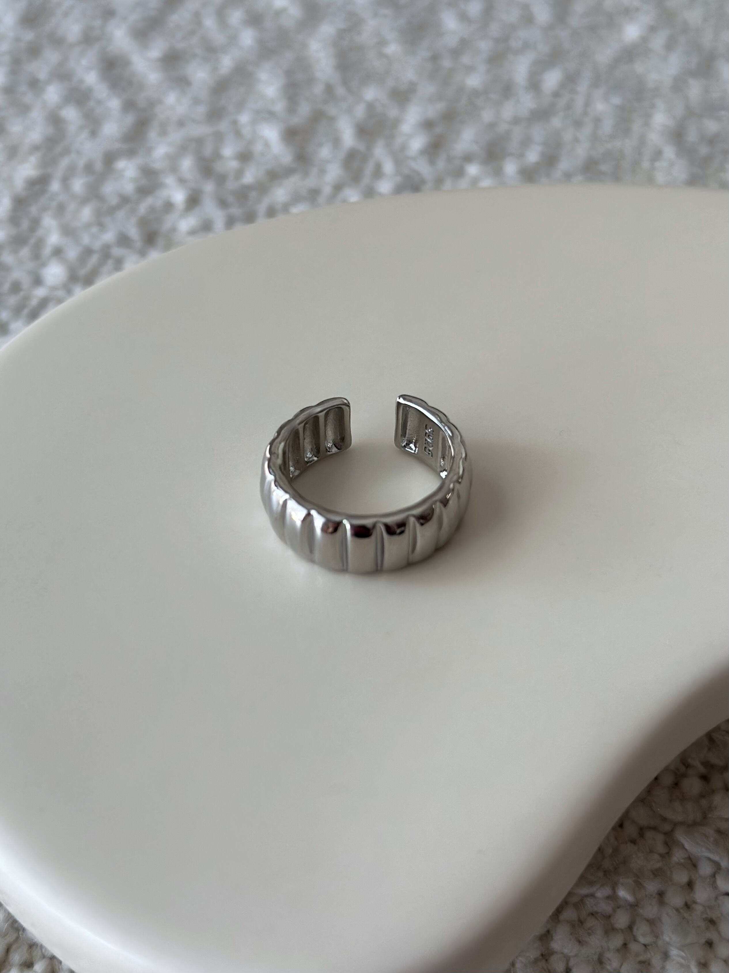 S925 stripe pattern ring