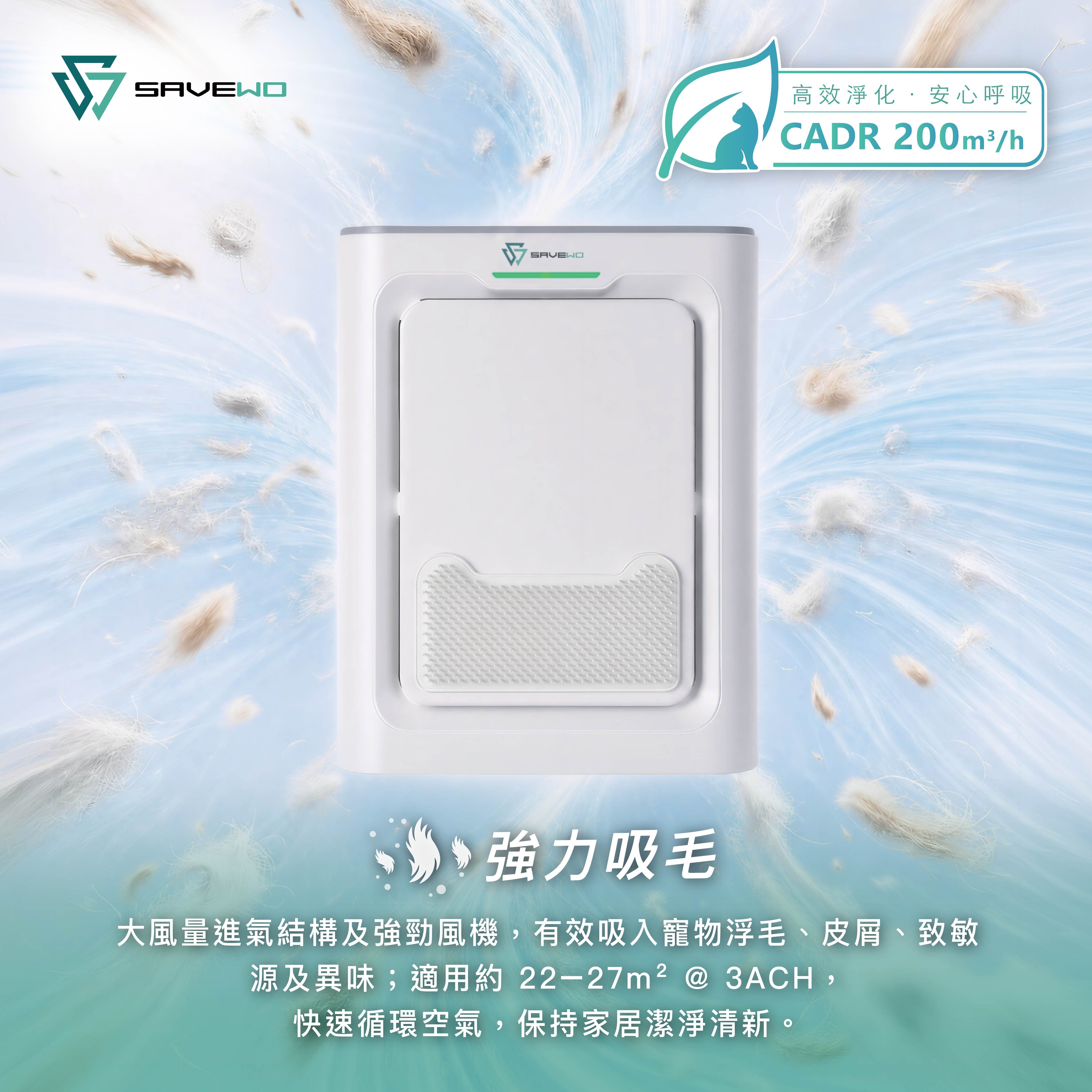 SAVEWO TGP-P1 強力吸毛寵物空氣淨化機