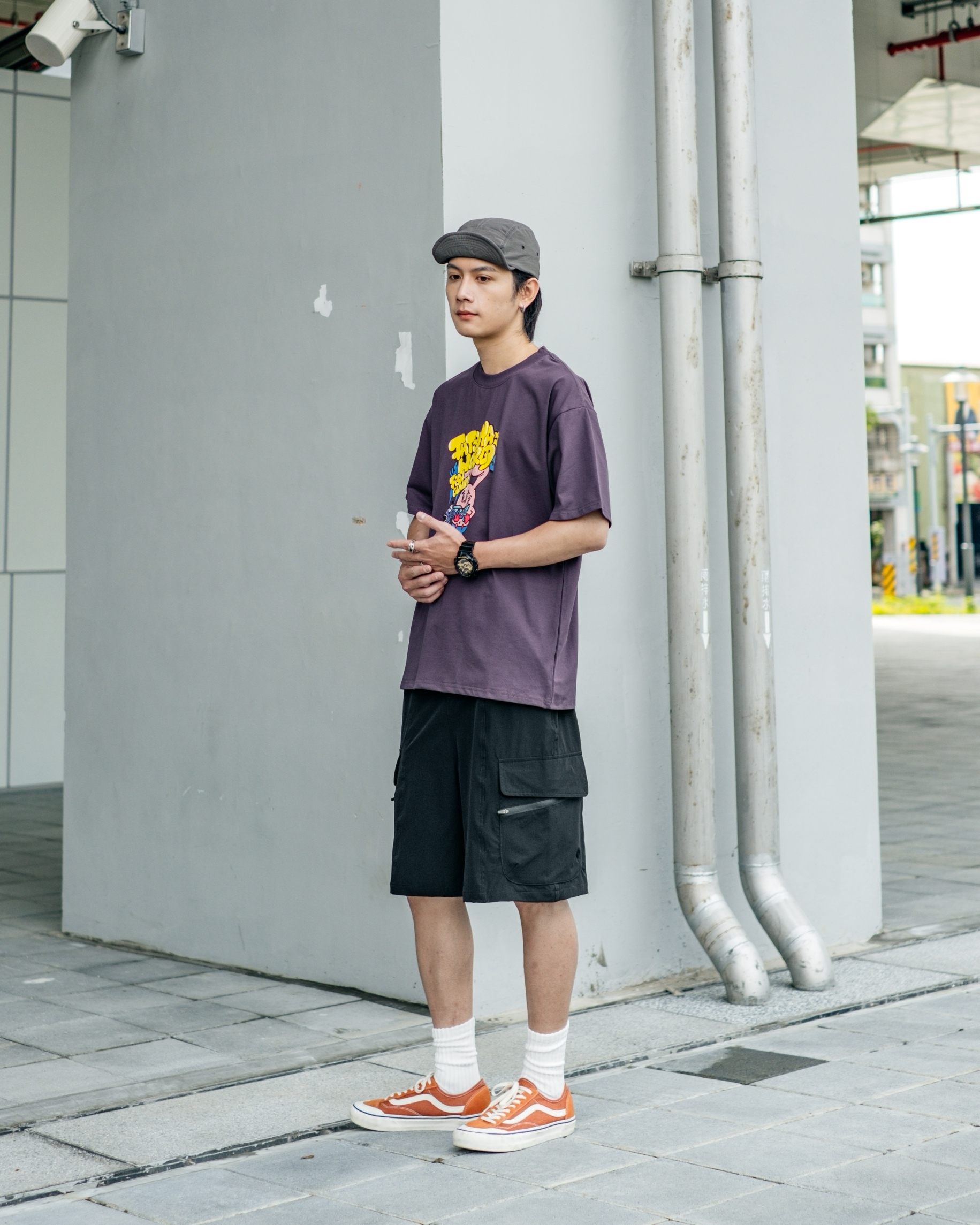 SBG 斜拉鏈口袋彈力短褲-SB5022