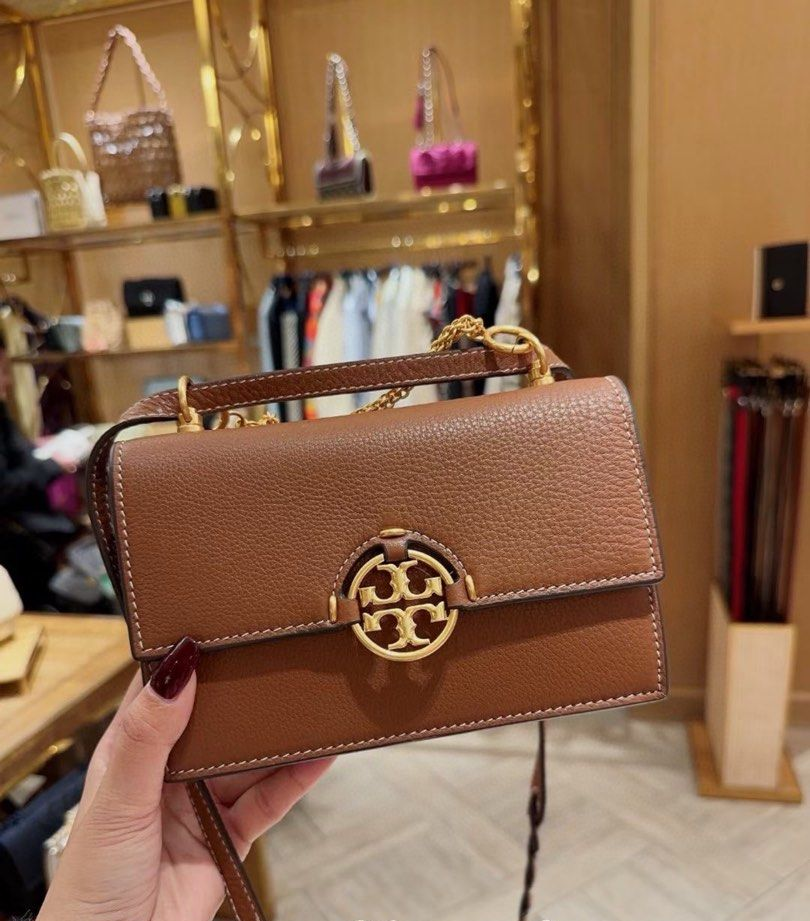 【預購】TORY BURCH S082007 Tory Burch Miller 荔枝紋翻蓋肩背包 (啡色)