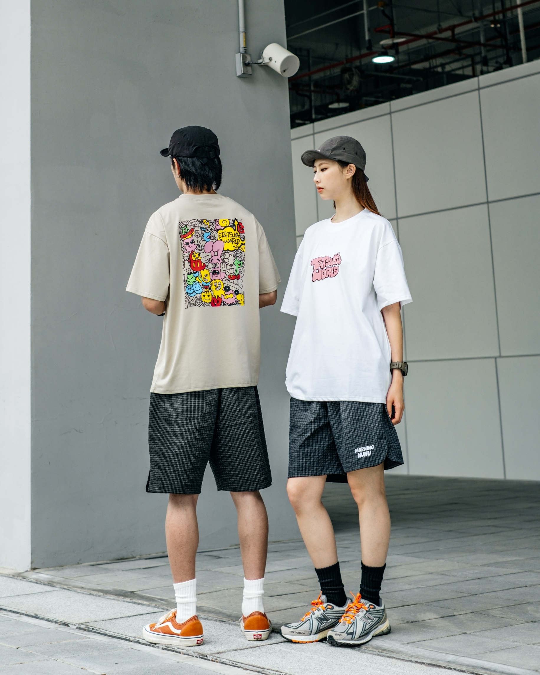 SBG MR.ChiChi 刺繡格紋開叉短褲-SB5024
