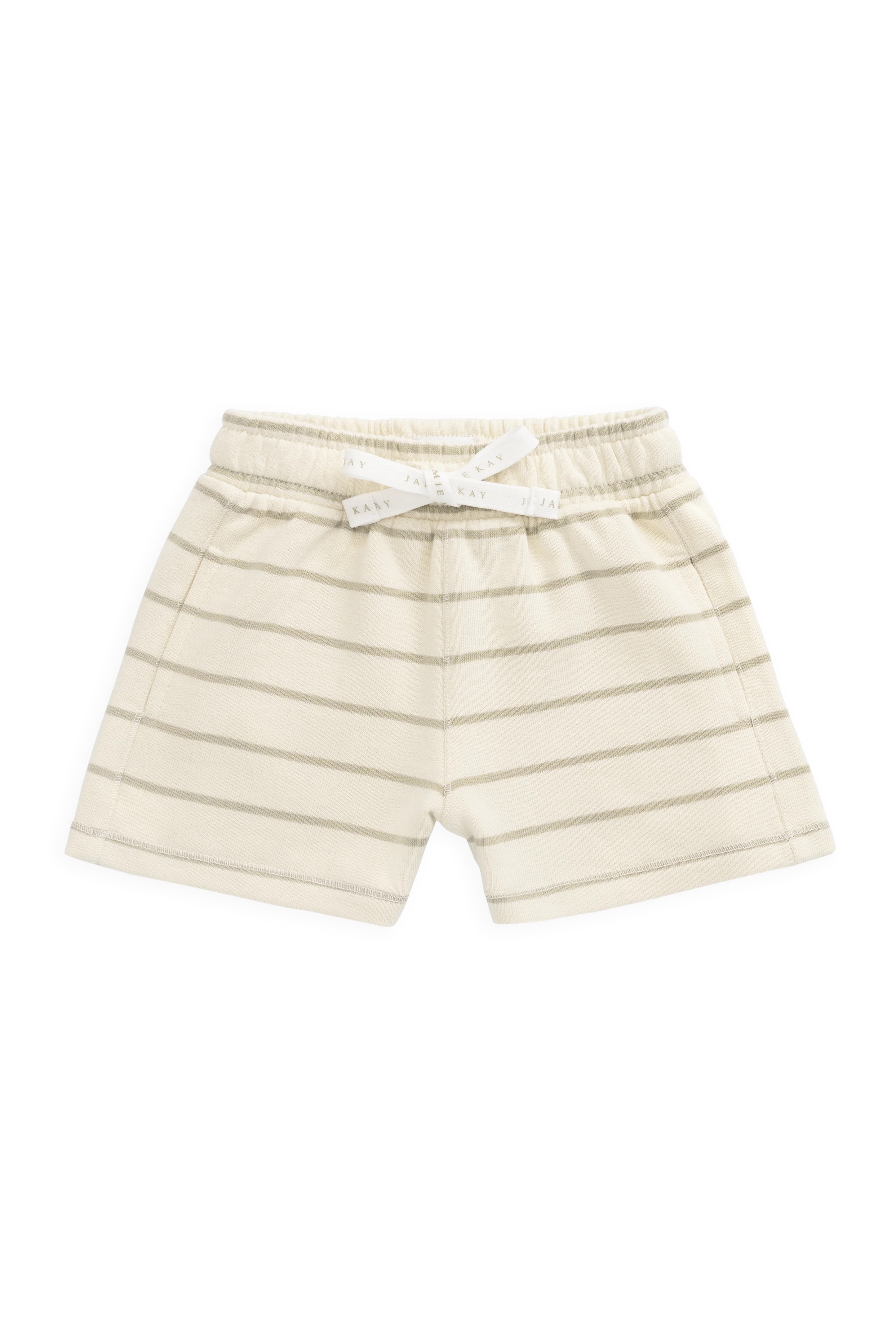 【預購】JAMIE KAY -Organic Cotton Jalen Short（Horizon Stripe Lichen/Cloud）