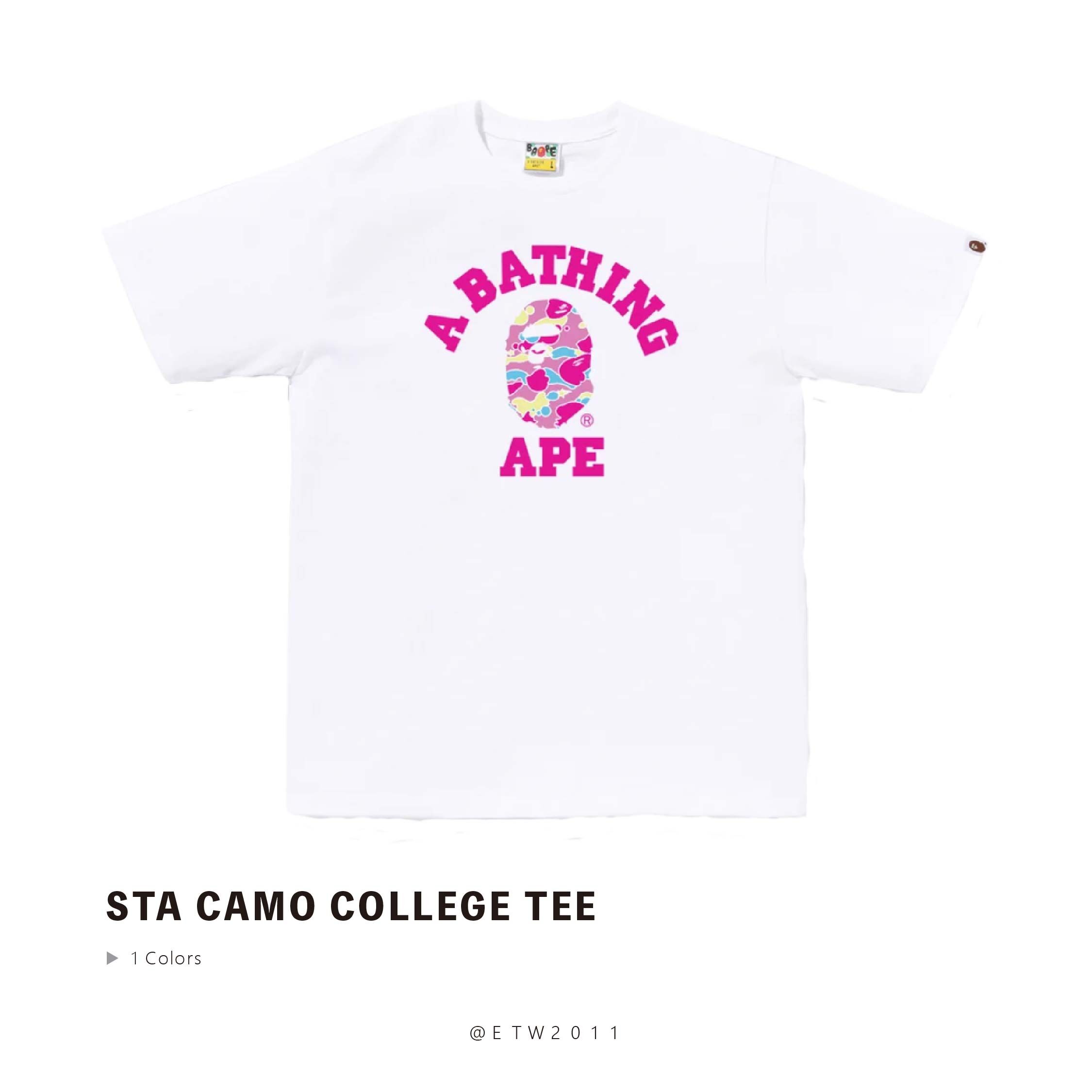 ☆ETW☆【EASY TO WEAR】BAPE STA CAMO COLLEGE TEE 流星 迷彩 猿人 大學 短T