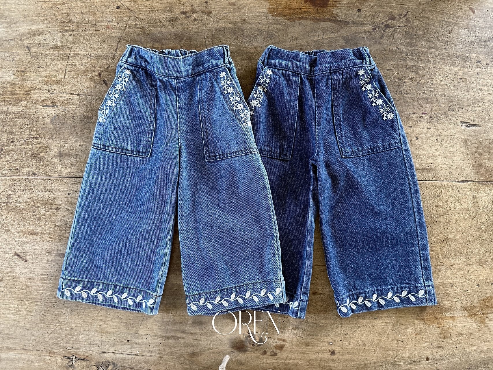 OREN Maple Embroidered Denim Pants