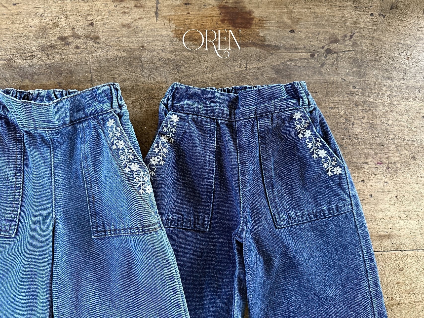 OREN Maple Embroidered Denim Pants