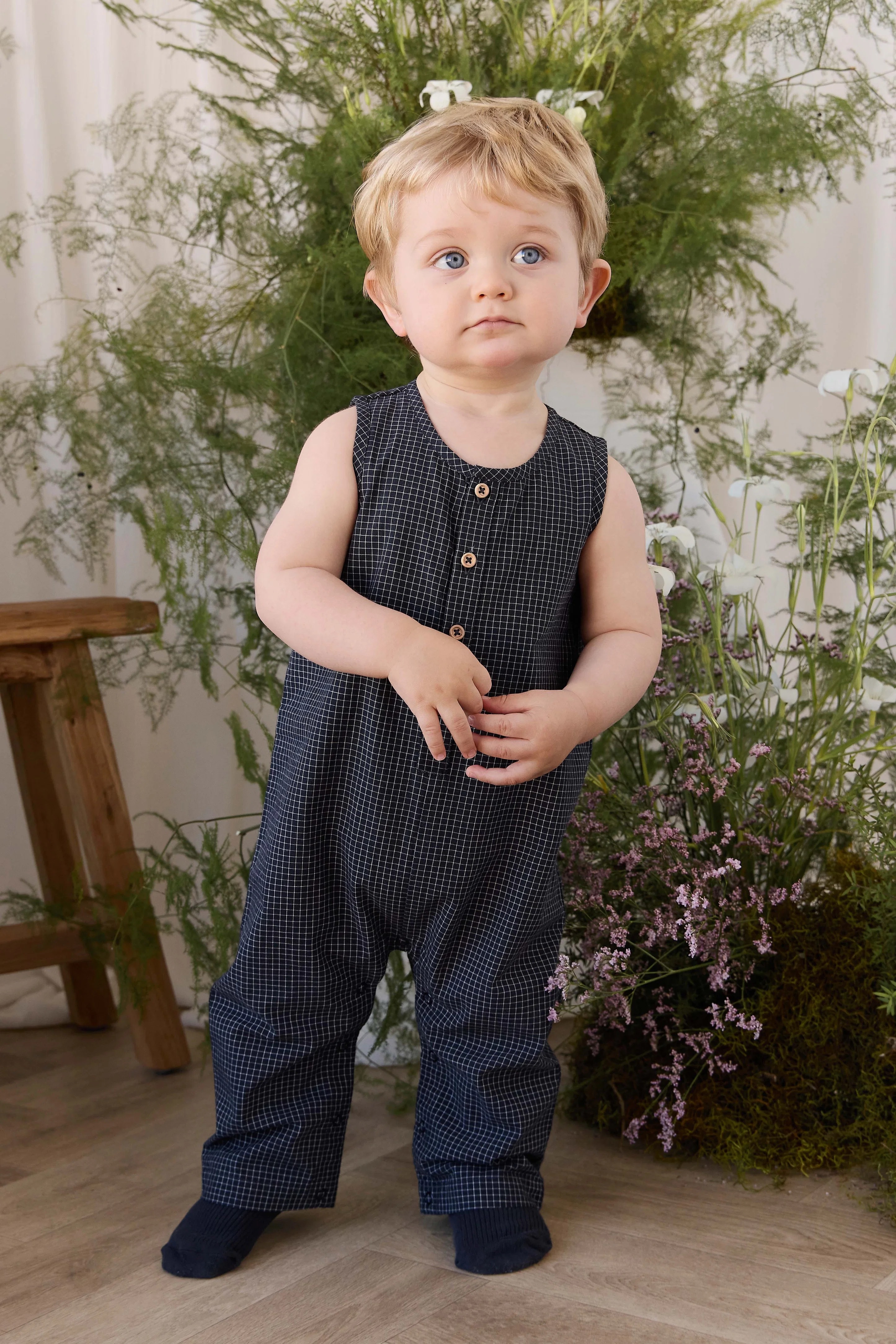 【預購】JAMIE KAY -Organic Cotton Milo Jumpsuit（Eclipse Grid）