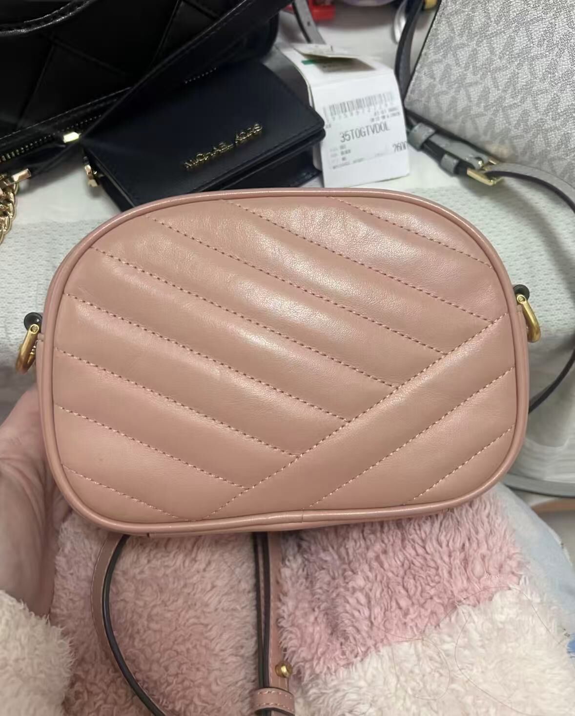 【預購】TORY BURCH S082012 Kira Chevron 斜背包 (藕粉色)