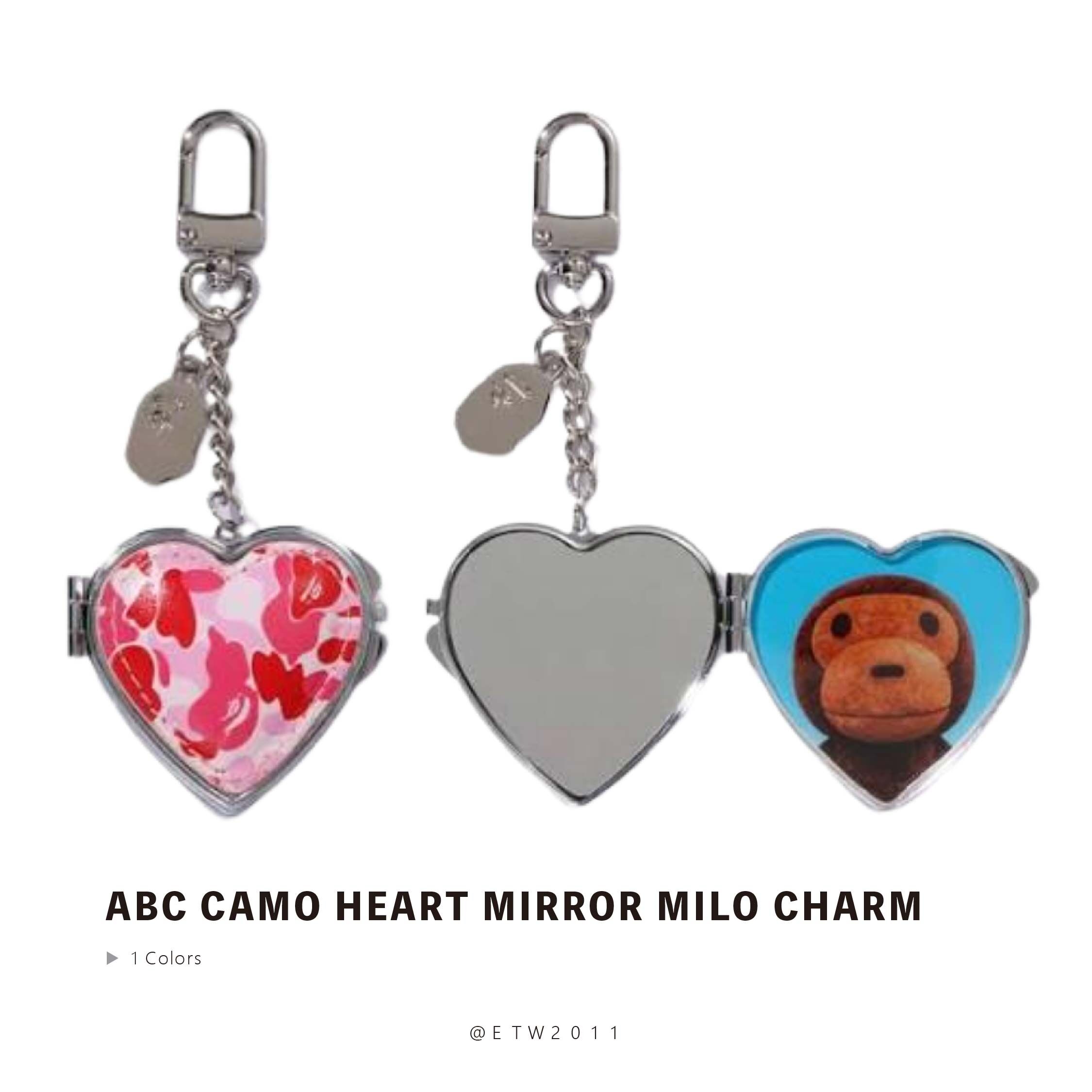 ☆ETW☆【EASY TO WEAR】BAPE ABC CAMO HEART MIRROR MILO CHARM 迷彩 愛心 鏡子 吊飾 鑰匙圈 配件 小猴子