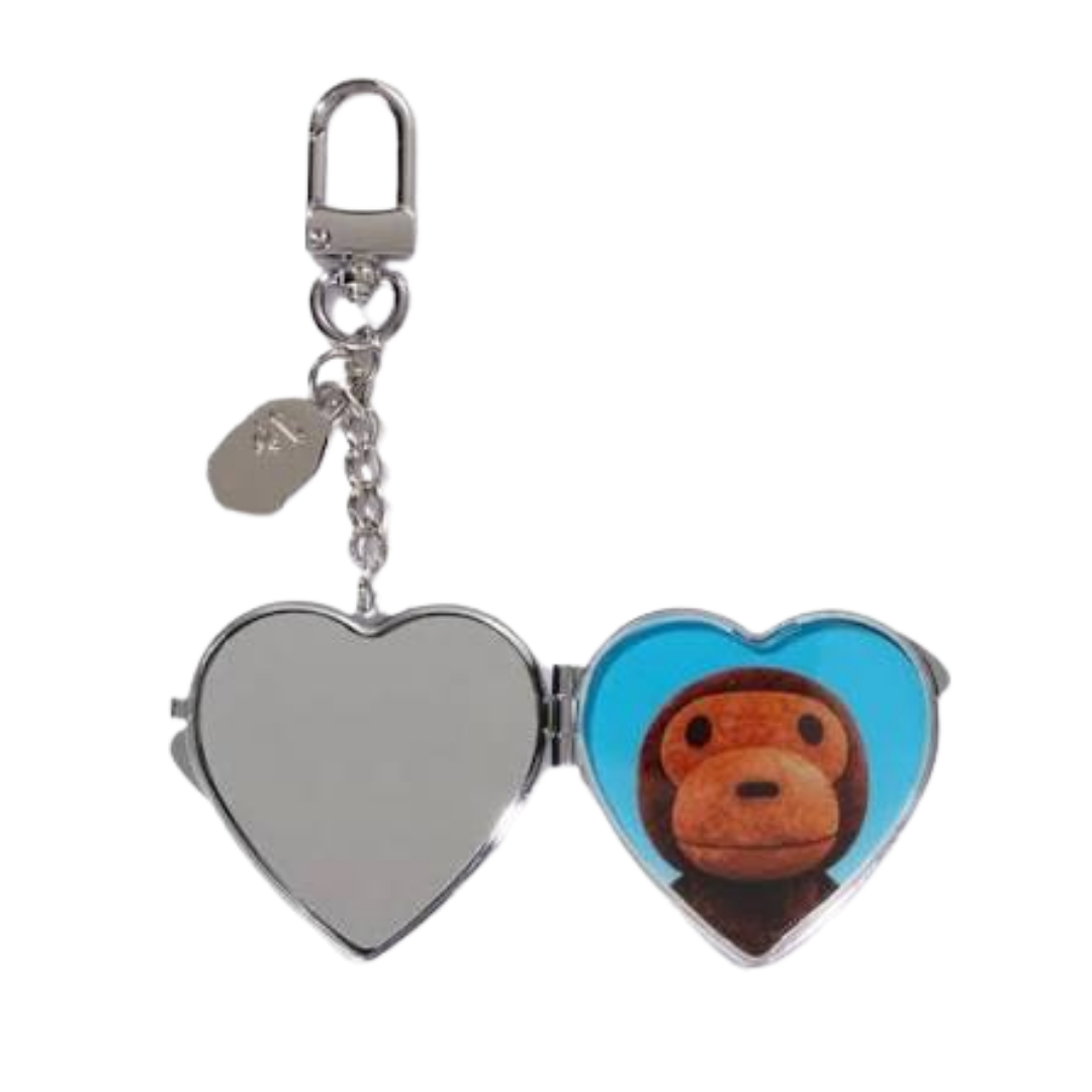☆ETW☆【EASY TO WEAR】BAPE ABC CAMO HEART MIRROR MILO CHARM 迷彩 愛心 鏡子 吊飾 鑰匙圈 配件 小猴子