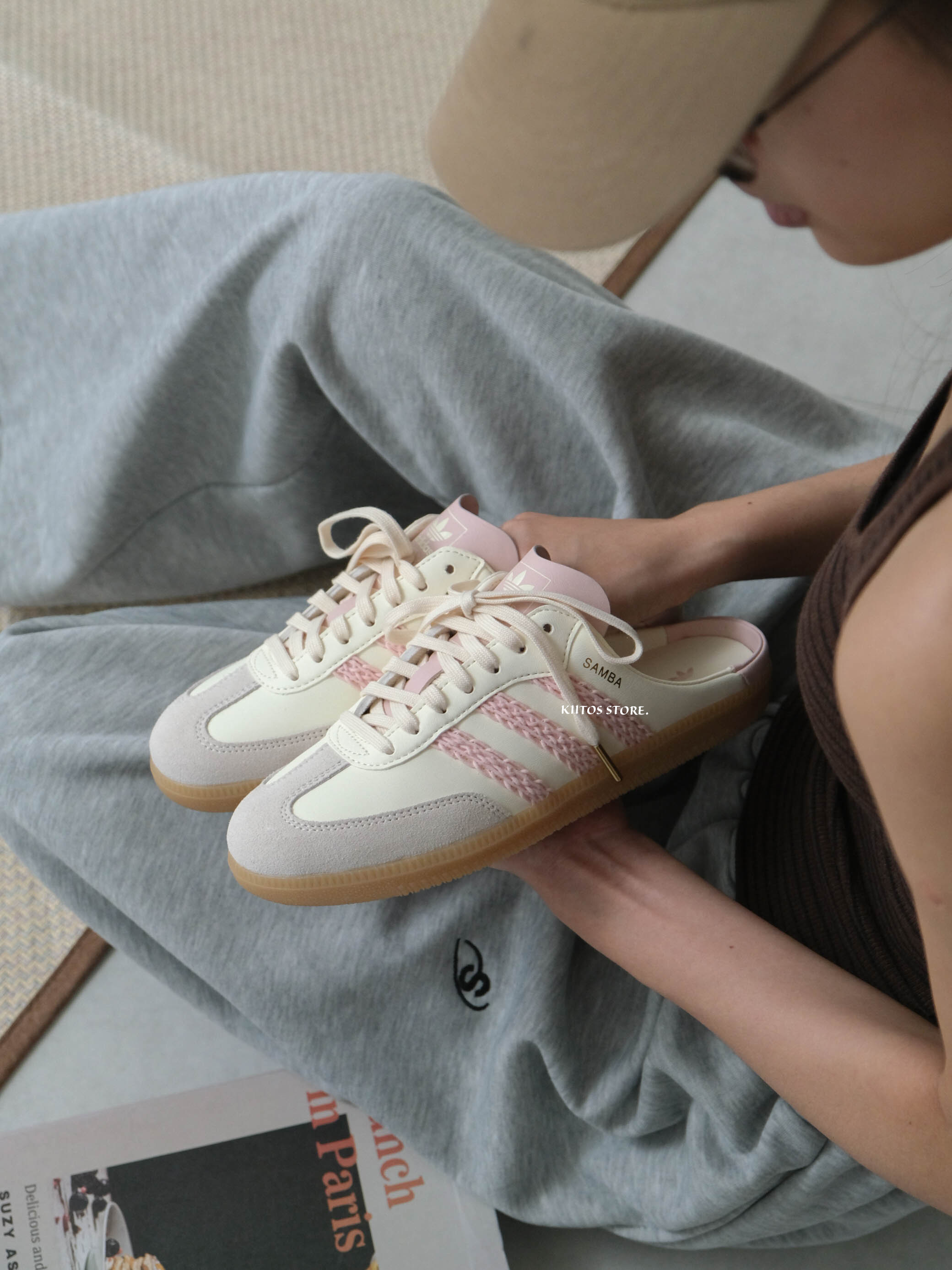 【預購】Adidas  SAMBA OG 粉白 粉色 半拖 拖鞋 穆勒鞋 女鞋 HP5052