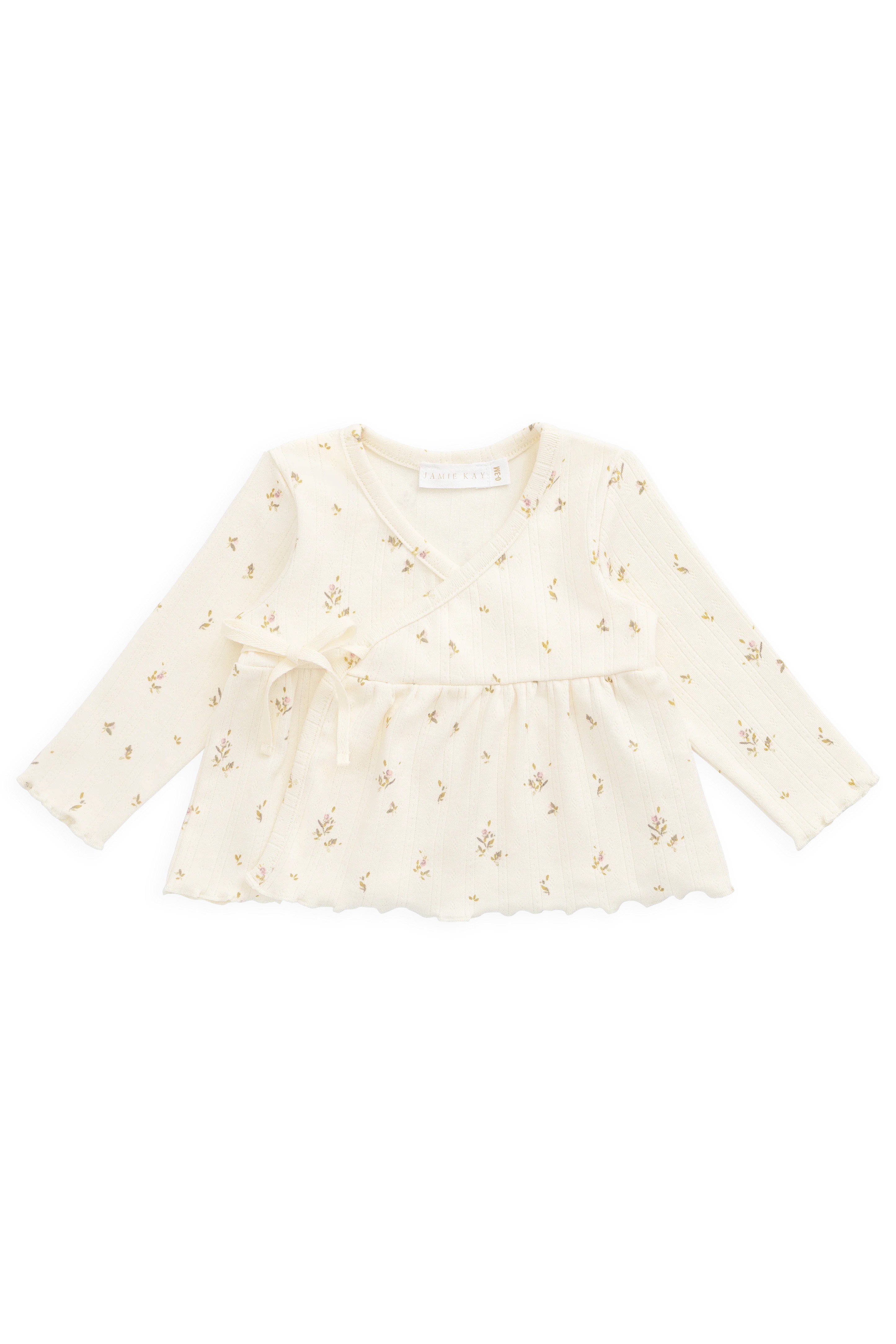 【預購】JAMIE KAY -Organic Cotton Pointelle Lydie Wrap Top（Dina Antique）