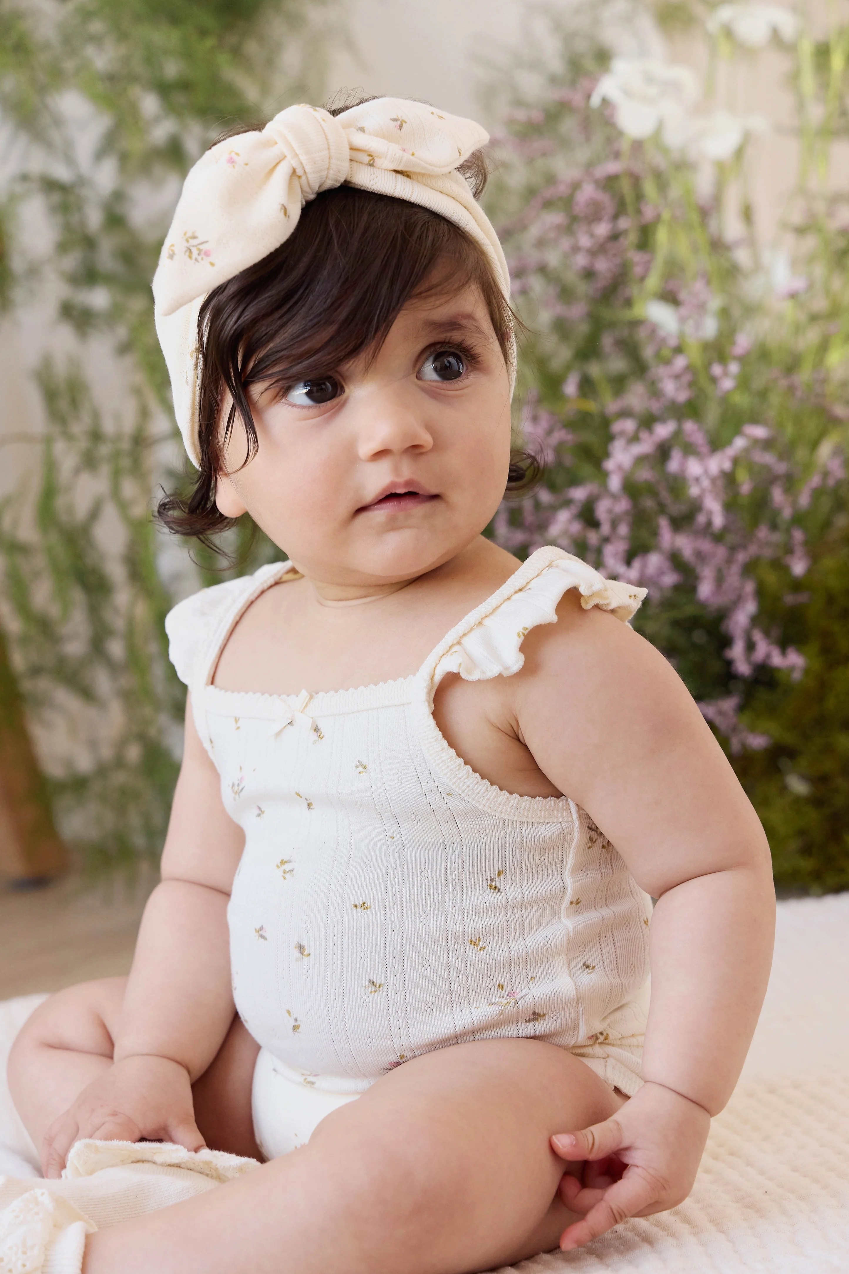 【預購】JAMIE KAY -Organic Cotton Pointelle Zoella Bodysuit（Dina Antique）