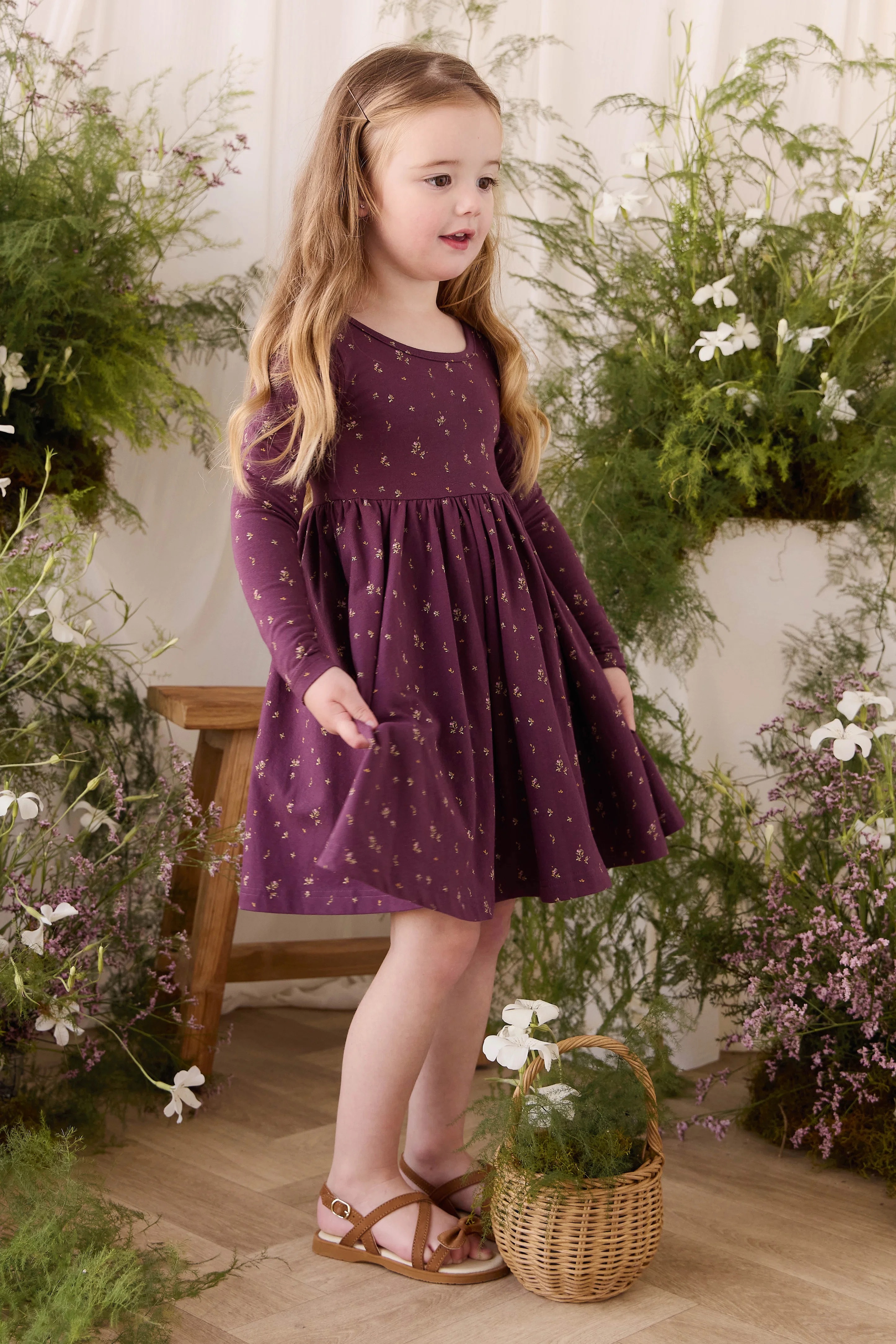 【預購】JAMIE KAY-Organic Cotton Tallulah Dress（Dina Fig）