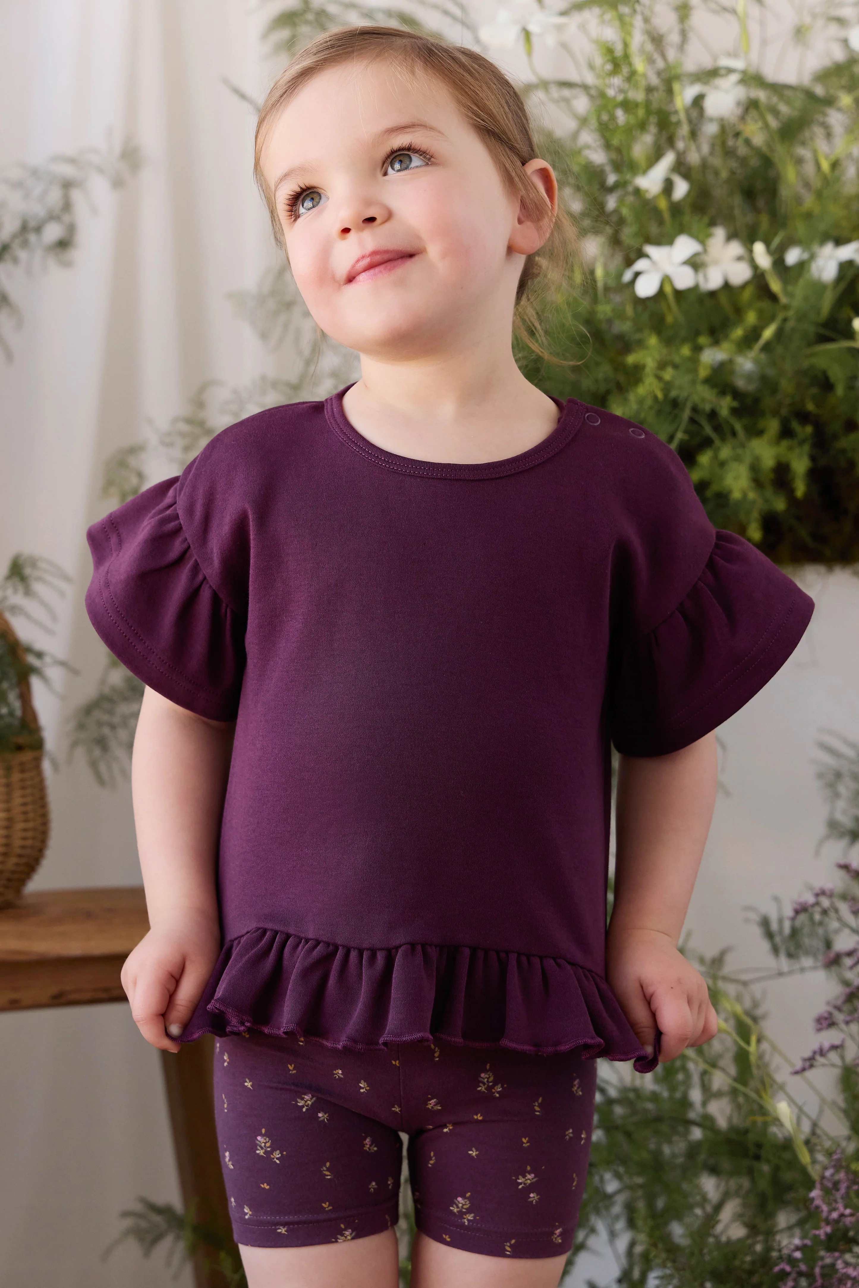 【預購】JAMIE KAY -Pima Cotton Courtney Ruffle Top（Fig）