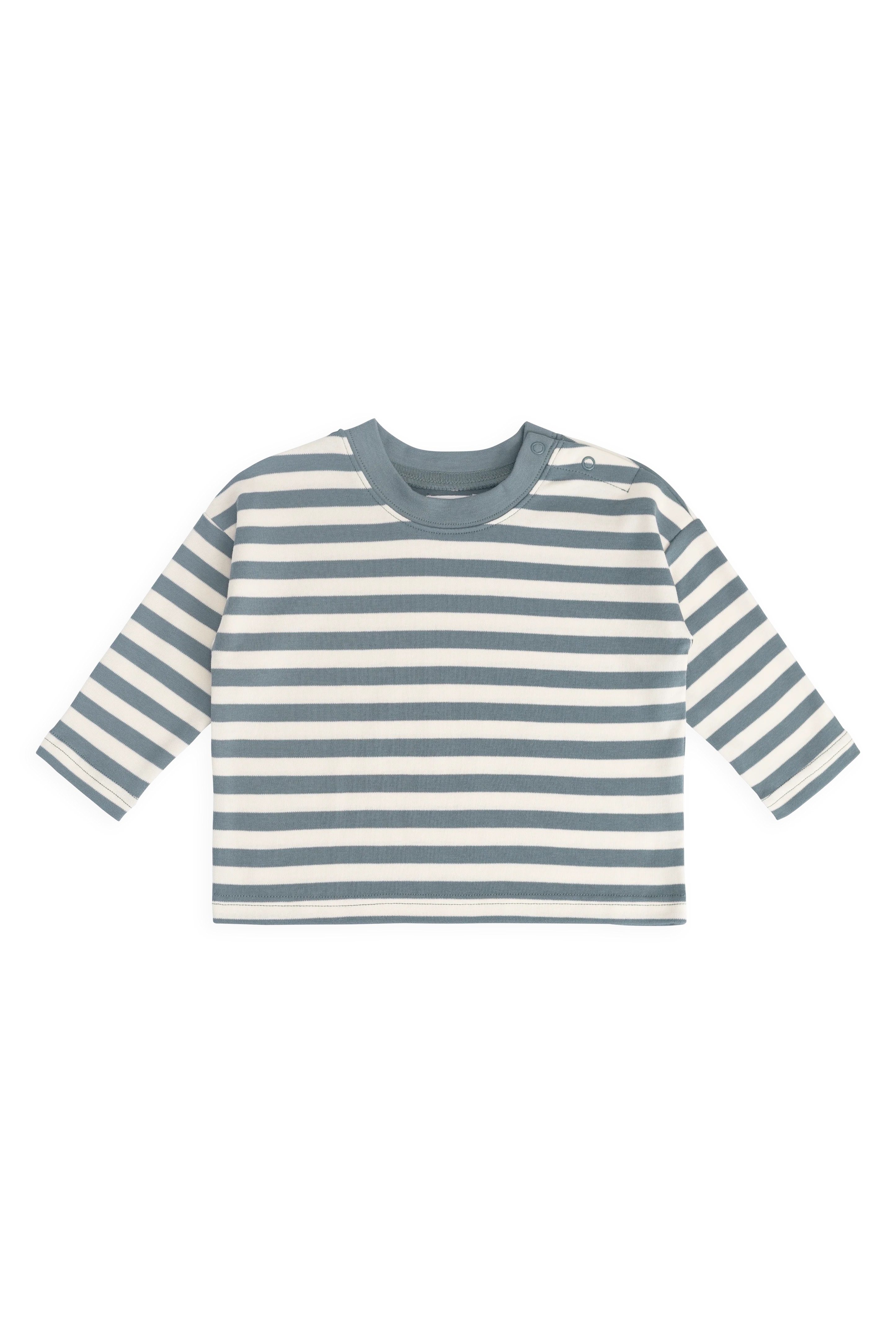 【預購】JAMIE KAY -Pima Cotton Edward Long Sleeve Top（Essential Stripe Cloud/Honolulu）