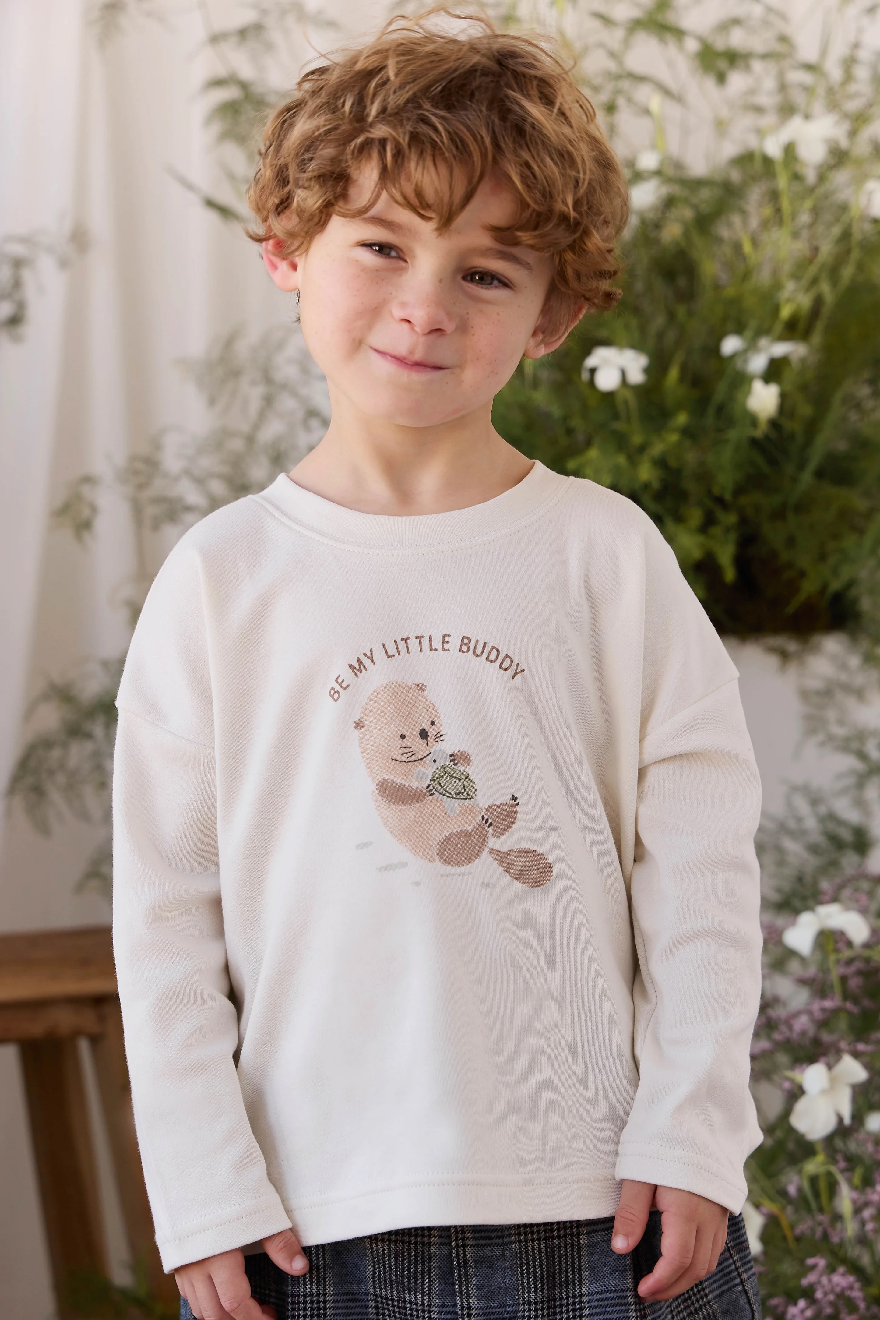 【預購】JAMIE KAY -Pima Cotton Edward Long Sleeve Top（Otter Buddy Cloud）