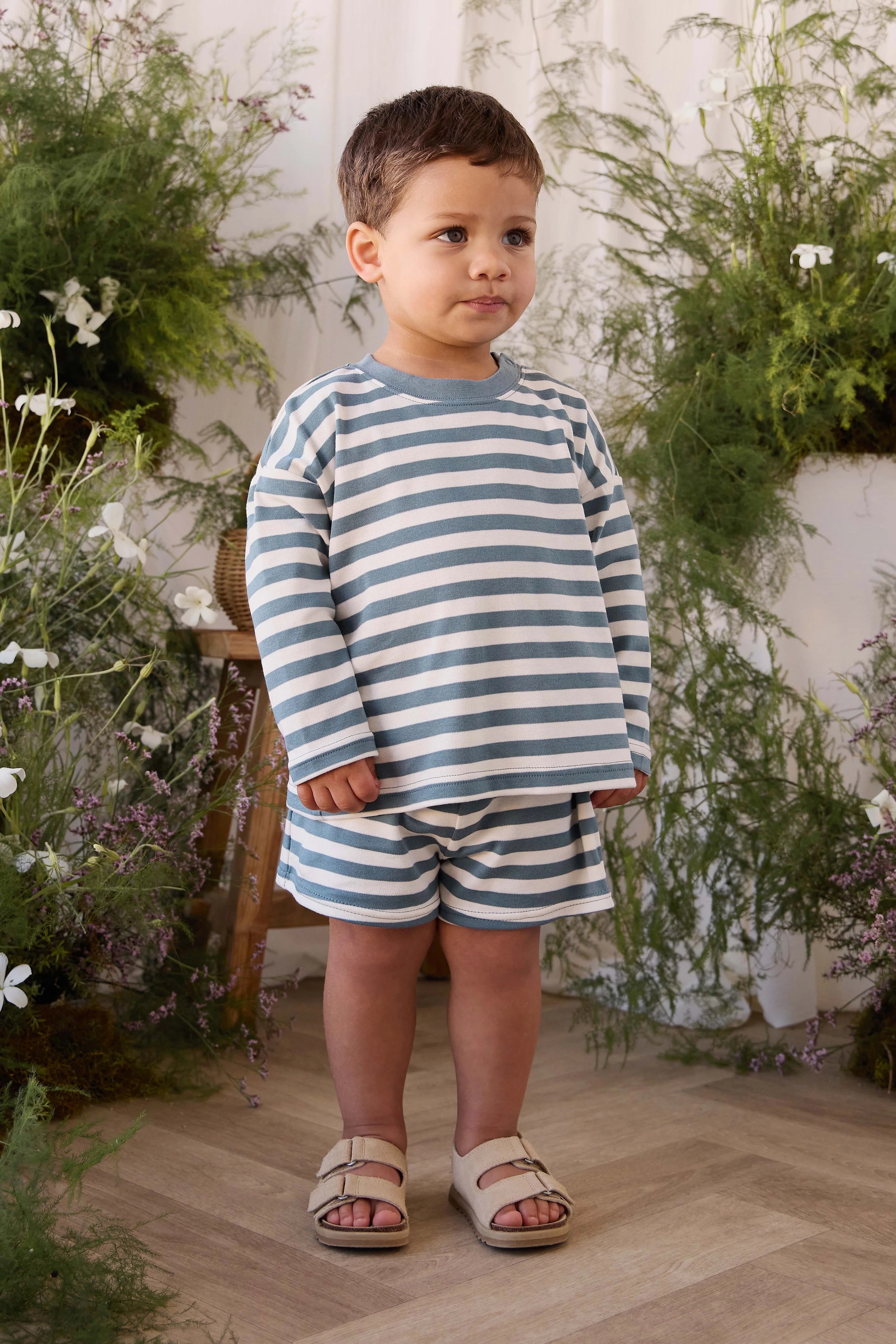 【預購】JAMIE KAY -Pima Cotton Edward Short（Essential Stripe Cloud/Honolulu）