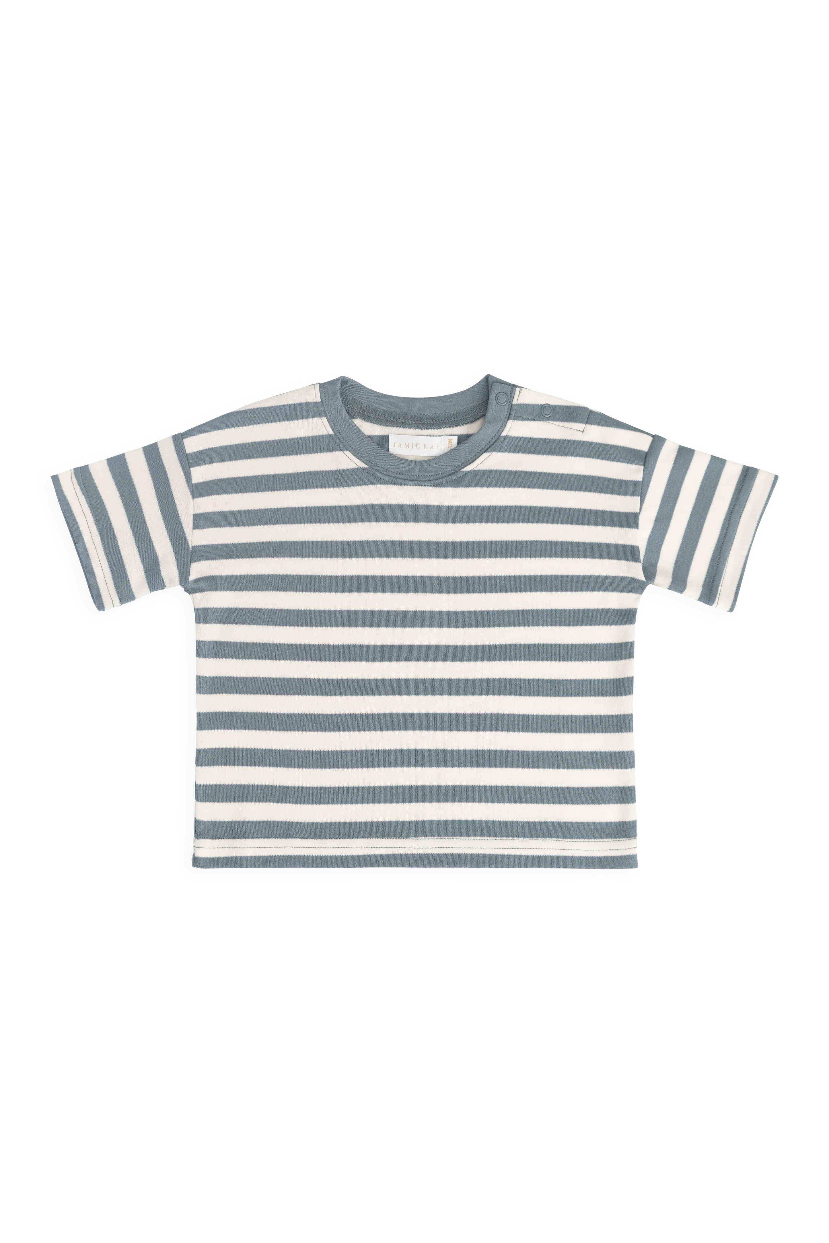 【預購】JAMIE KAY -Pima Cotton Edward Tee（Essential Stripe Cloud/Honolulu）