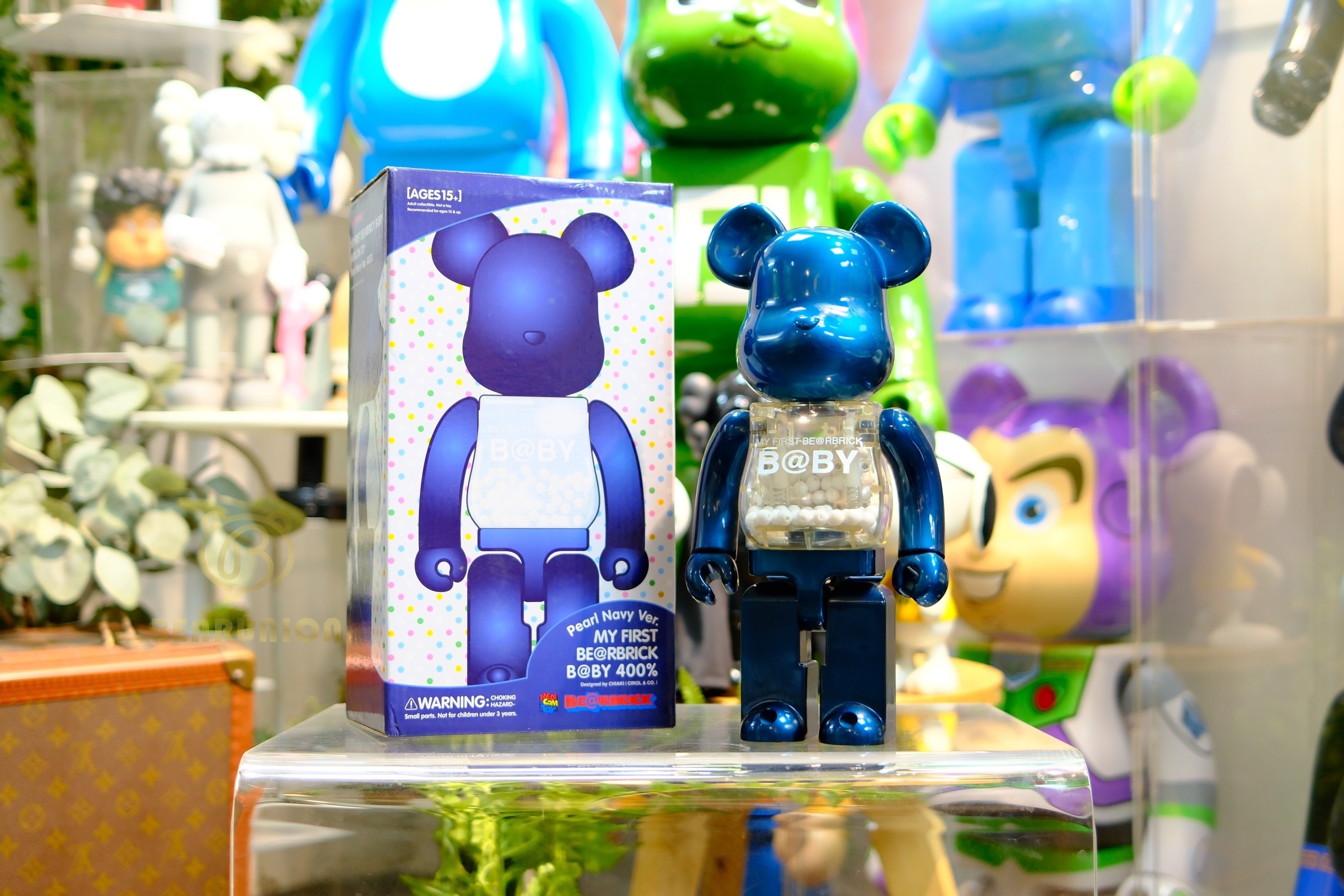 Pre-Ownwd 🥇現貨🥇Bearbrick 400% B@BY Pearl Navy