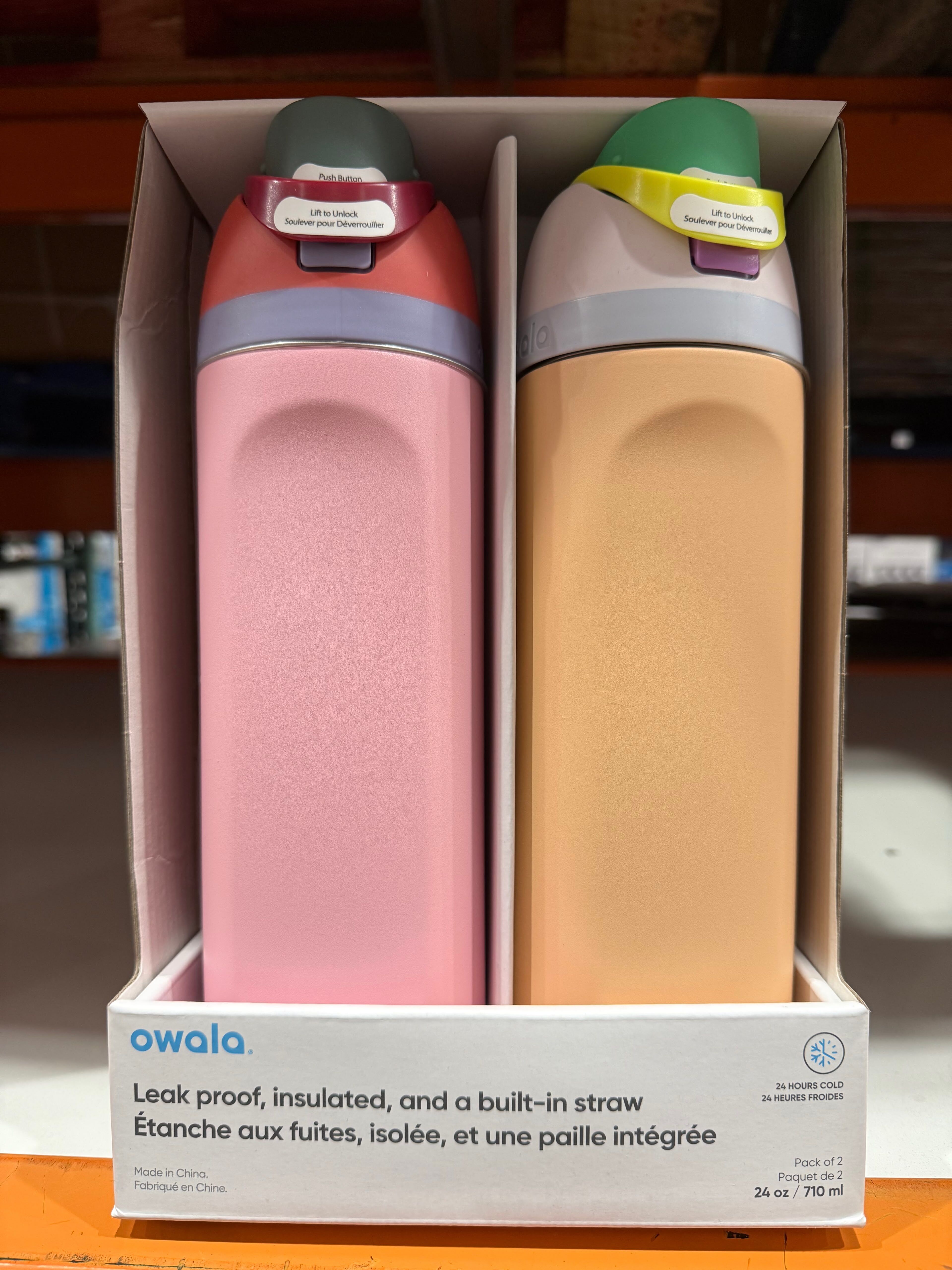 加姐 Owala 水壺 24oz (1套2個)  (粉+杏) *滿$899包京東送貨上門* CC399