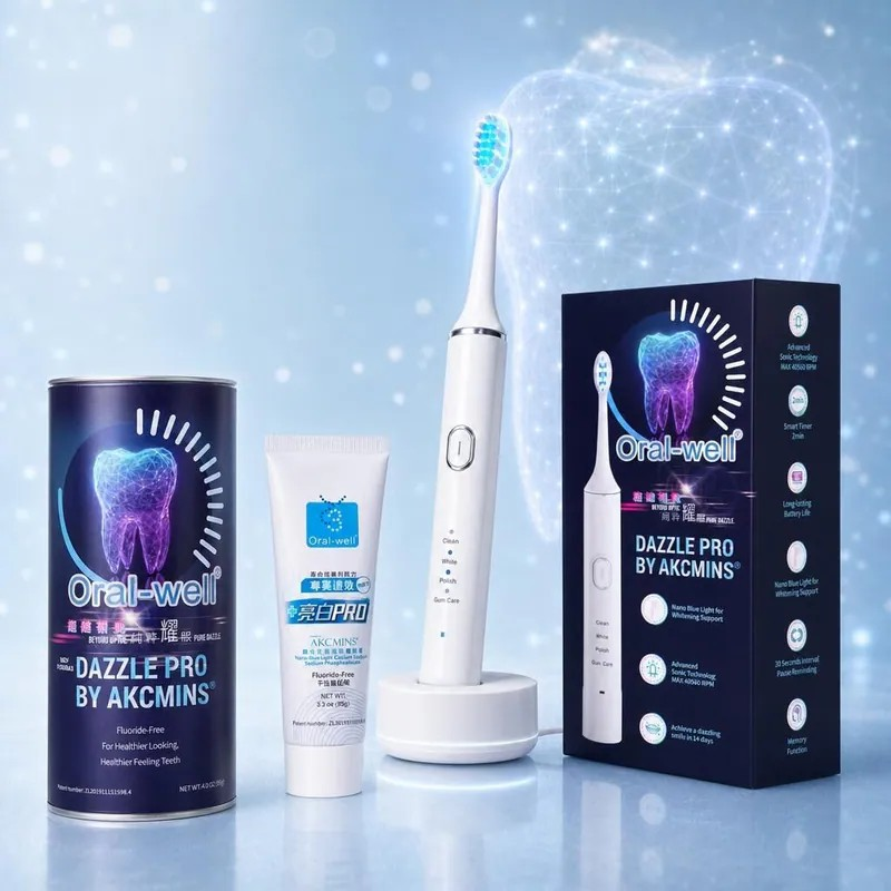 Oral-well DAZZLE PRO 聲波震動藍光牙刷套裝｜1+1>2 極致美白組合【10/19 截單，預計 :10月尾至11月中發貨】