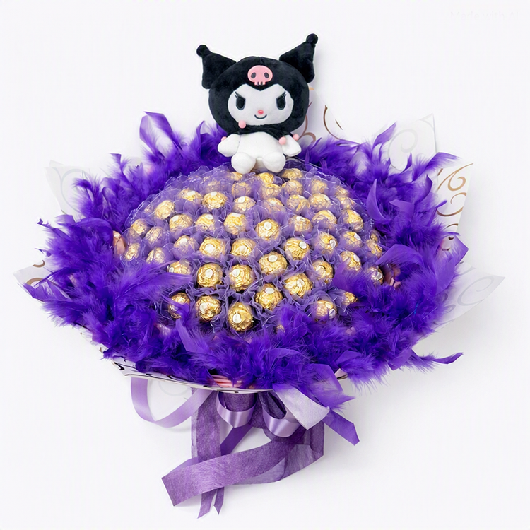 酷洛米（Kuromi）卡通玩偶100朵金莎花束